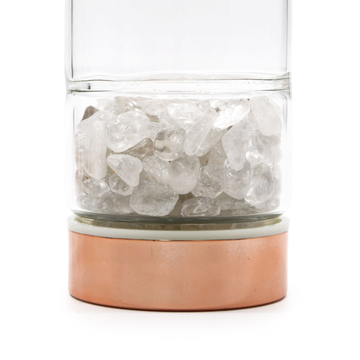 Crystal Glass Tea Infuser Bottle - Rose Gold - Rock Quartz - view 2