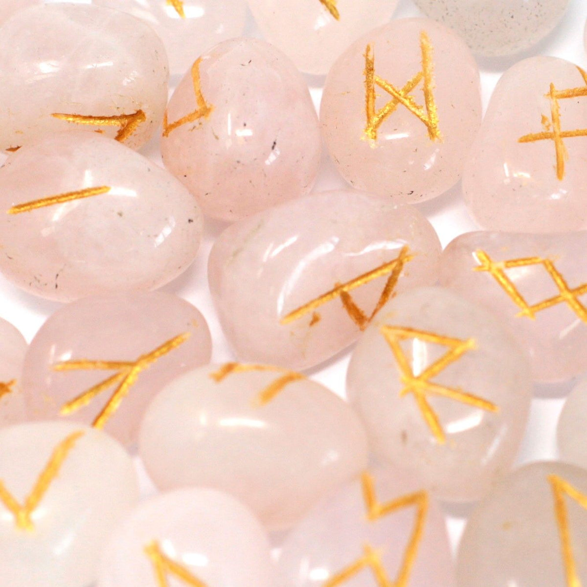 Runes Stone Set in Pouch - Rose Quartz - view 2