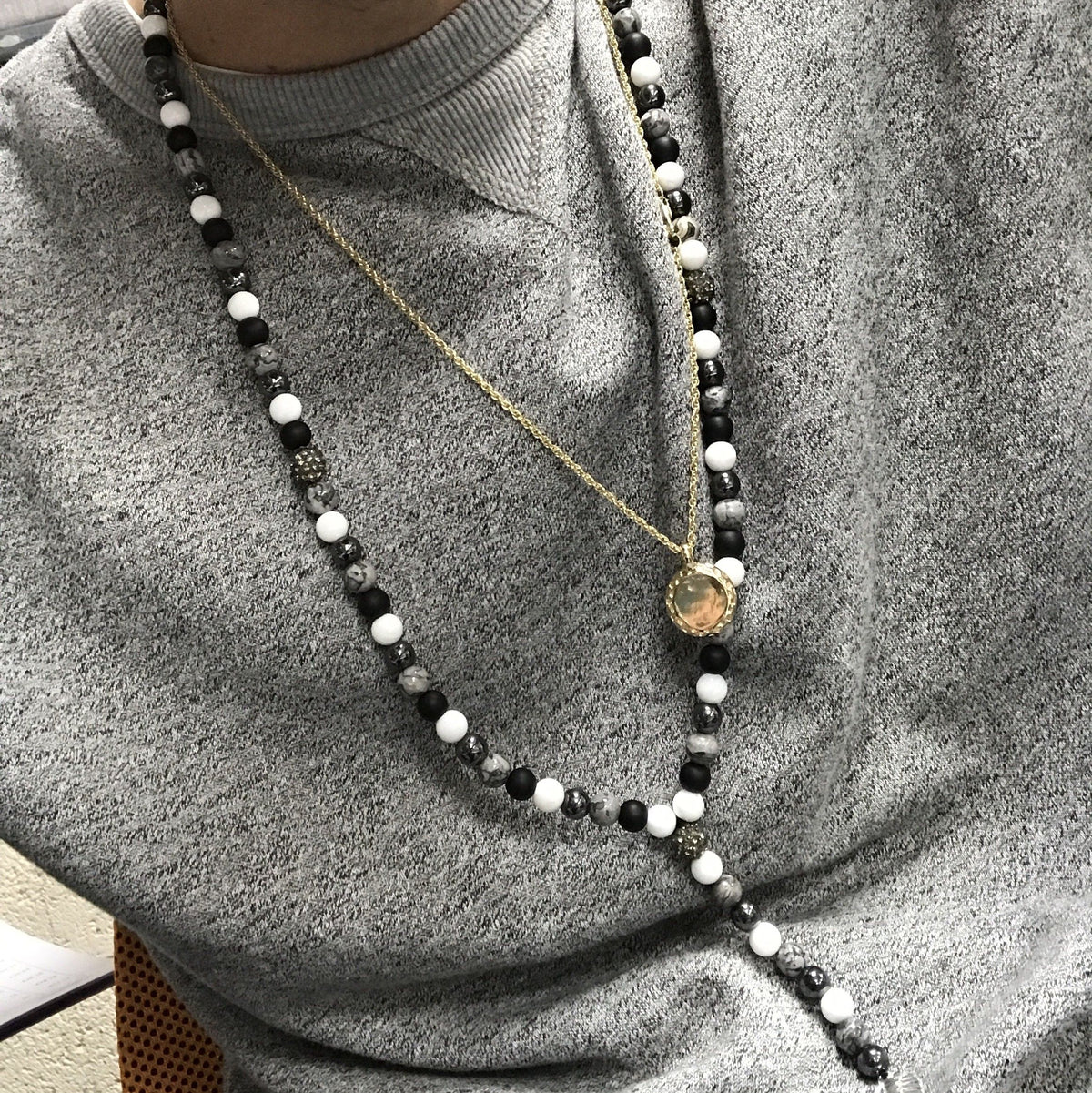 Buddha / Black Stone - Gemstone Necklace - view 3