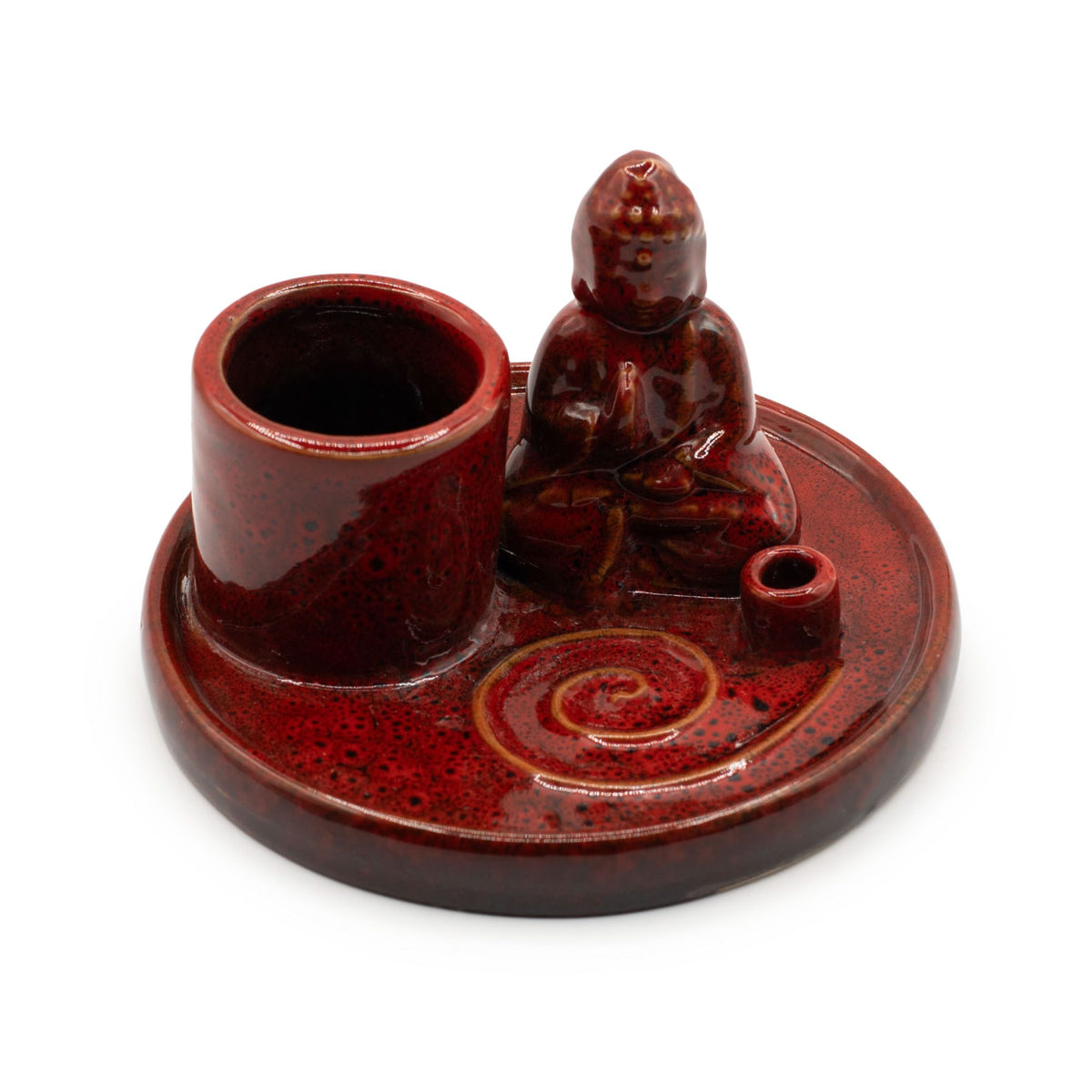 Multi Purpose Buddha Incense Plate - Ceramic Soft Red - view 6