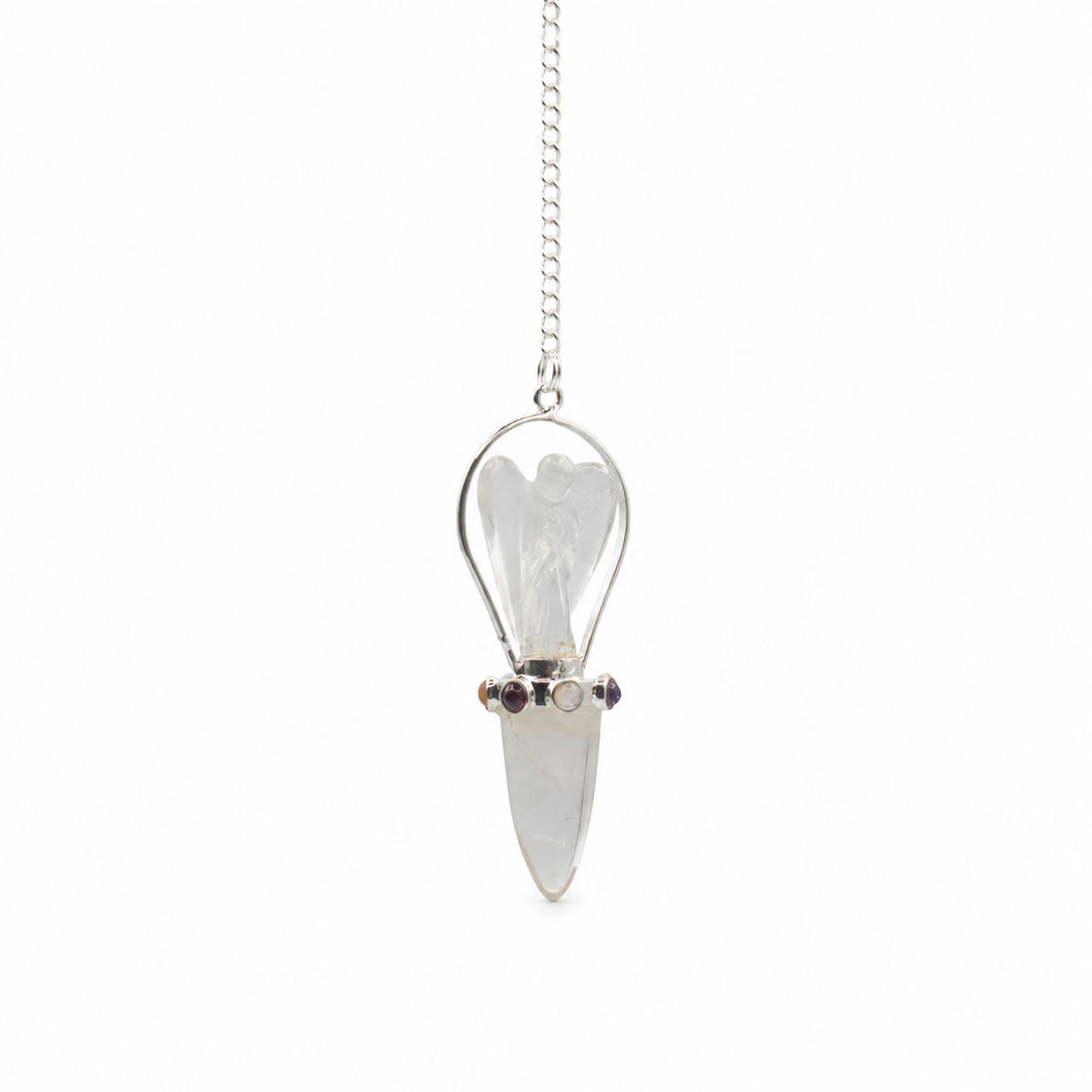 Celestial Guide - Two Piece Angel Pendulum - Chakra Band - Clear Quartz - view 2