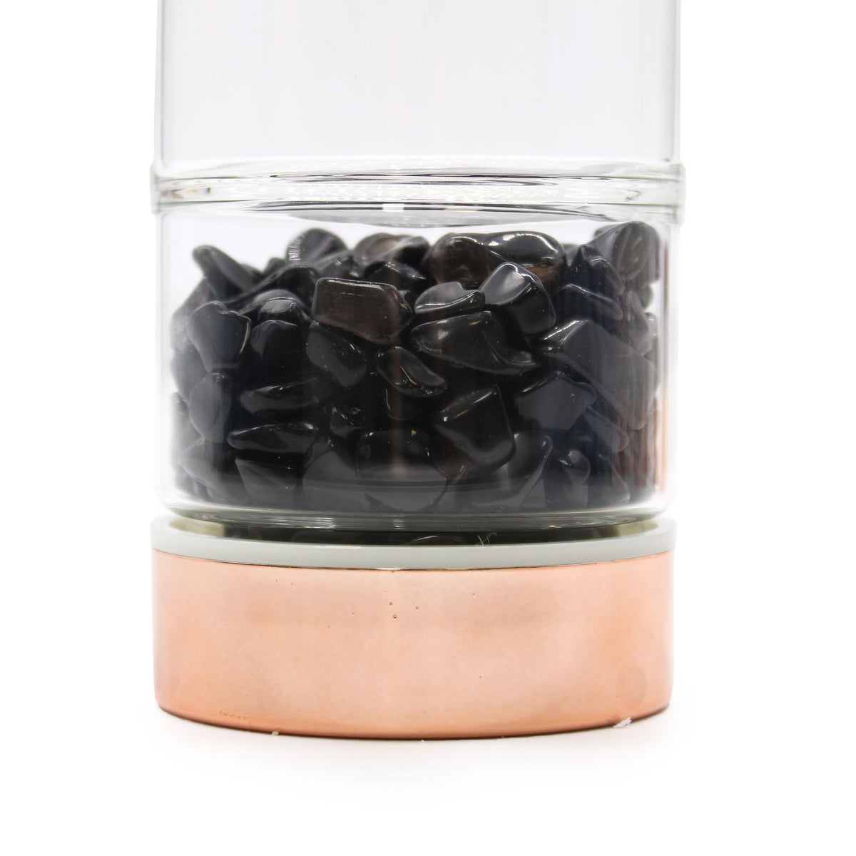 Crystal Glass Tea Infuser Bottle - Rose Gold - Onyx - view 2
