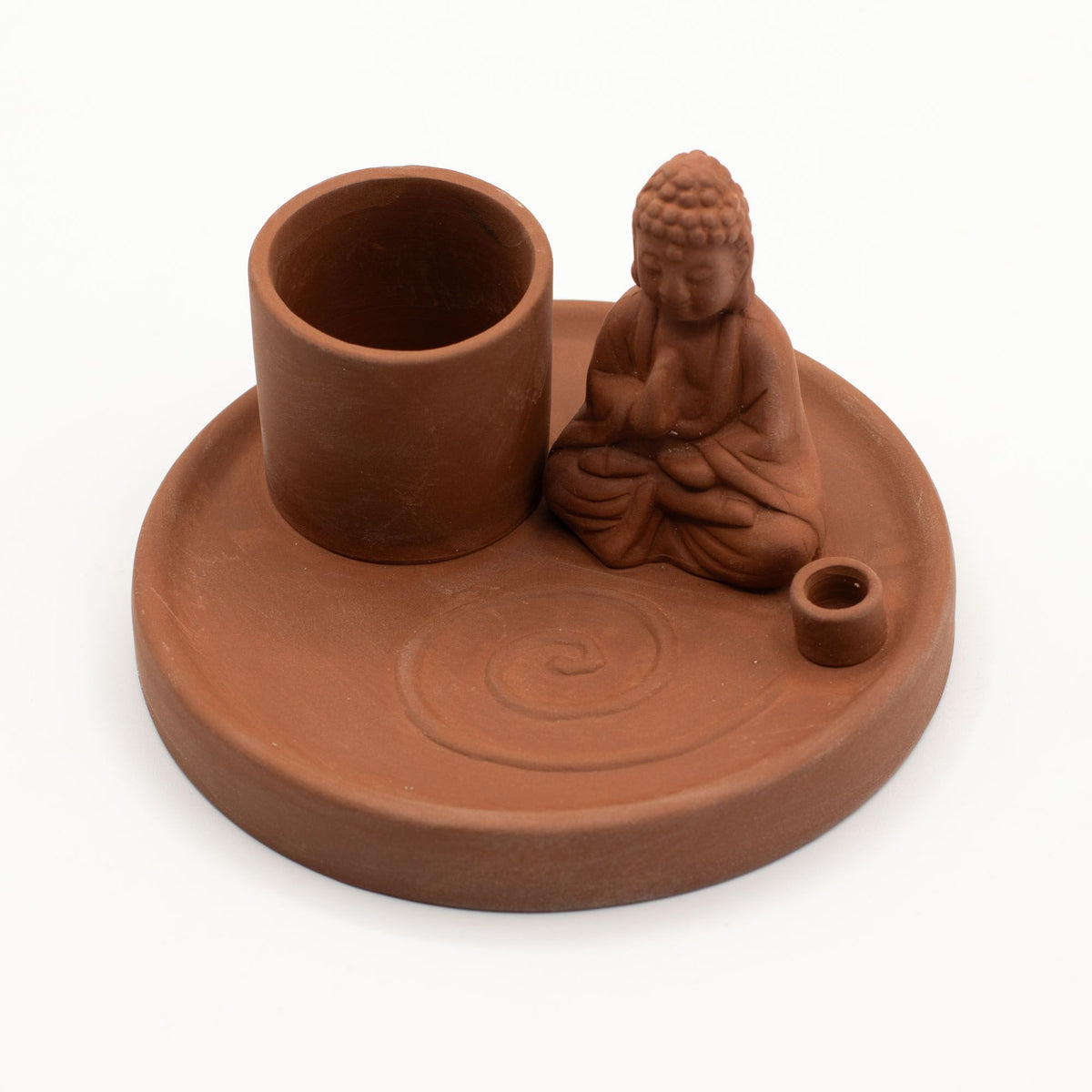 Multi Purpose Buddha Incense Plate - Natural Terracotta Style - view 2