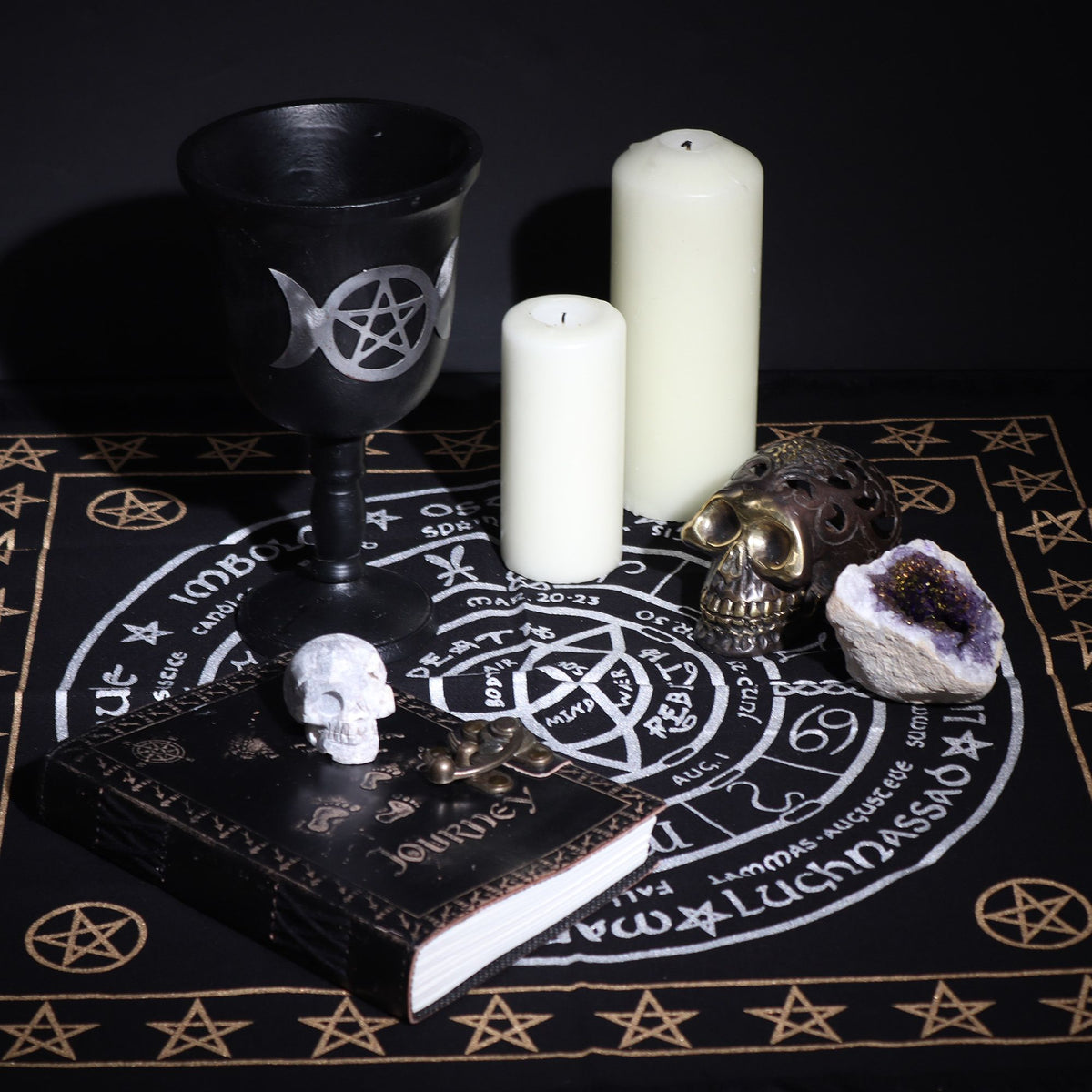 Esoteric Fringed Altar Cloth - Life Death Rebirth - view 3