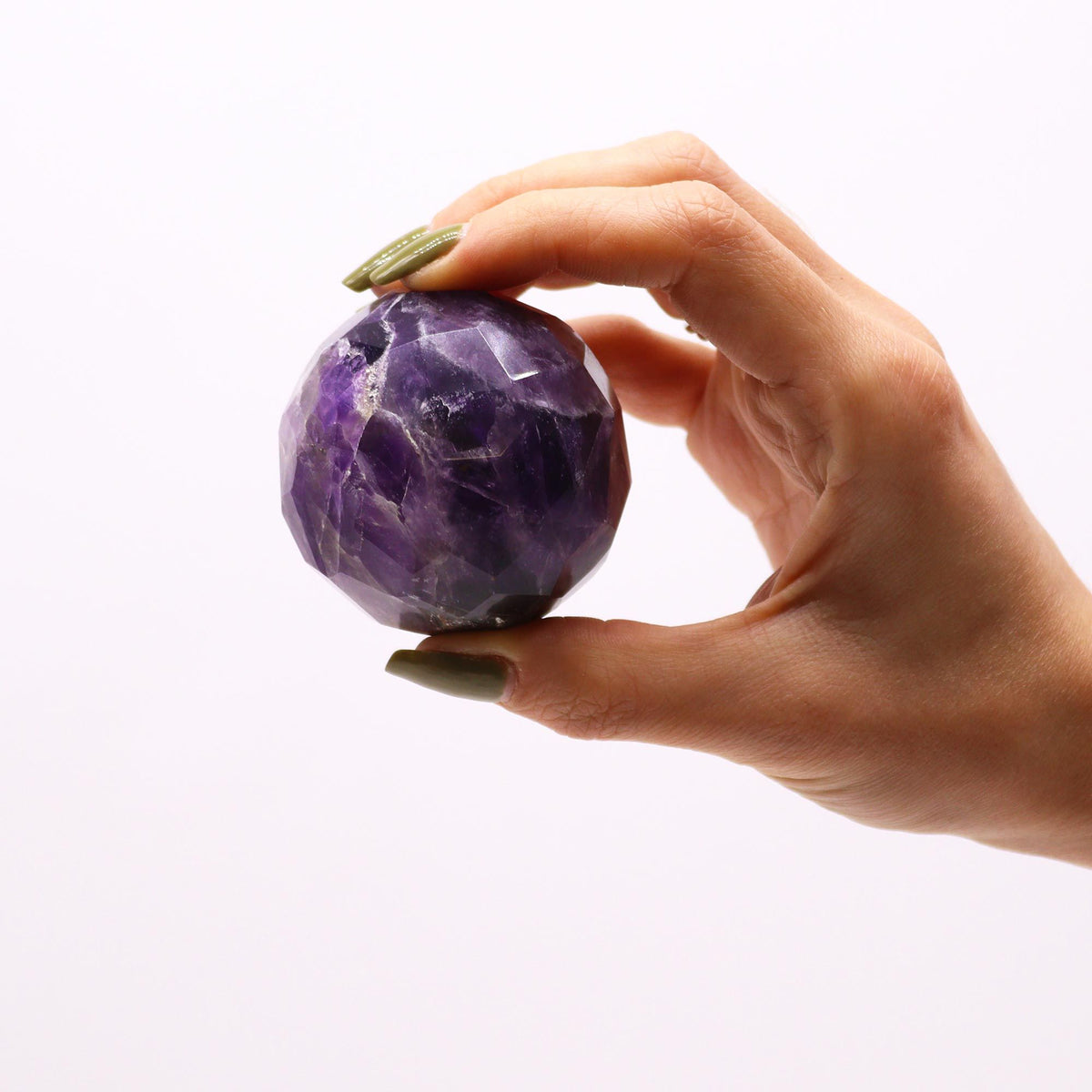 Gemstone Faceted Healing Ball & Stand - Amethyst - view 2
