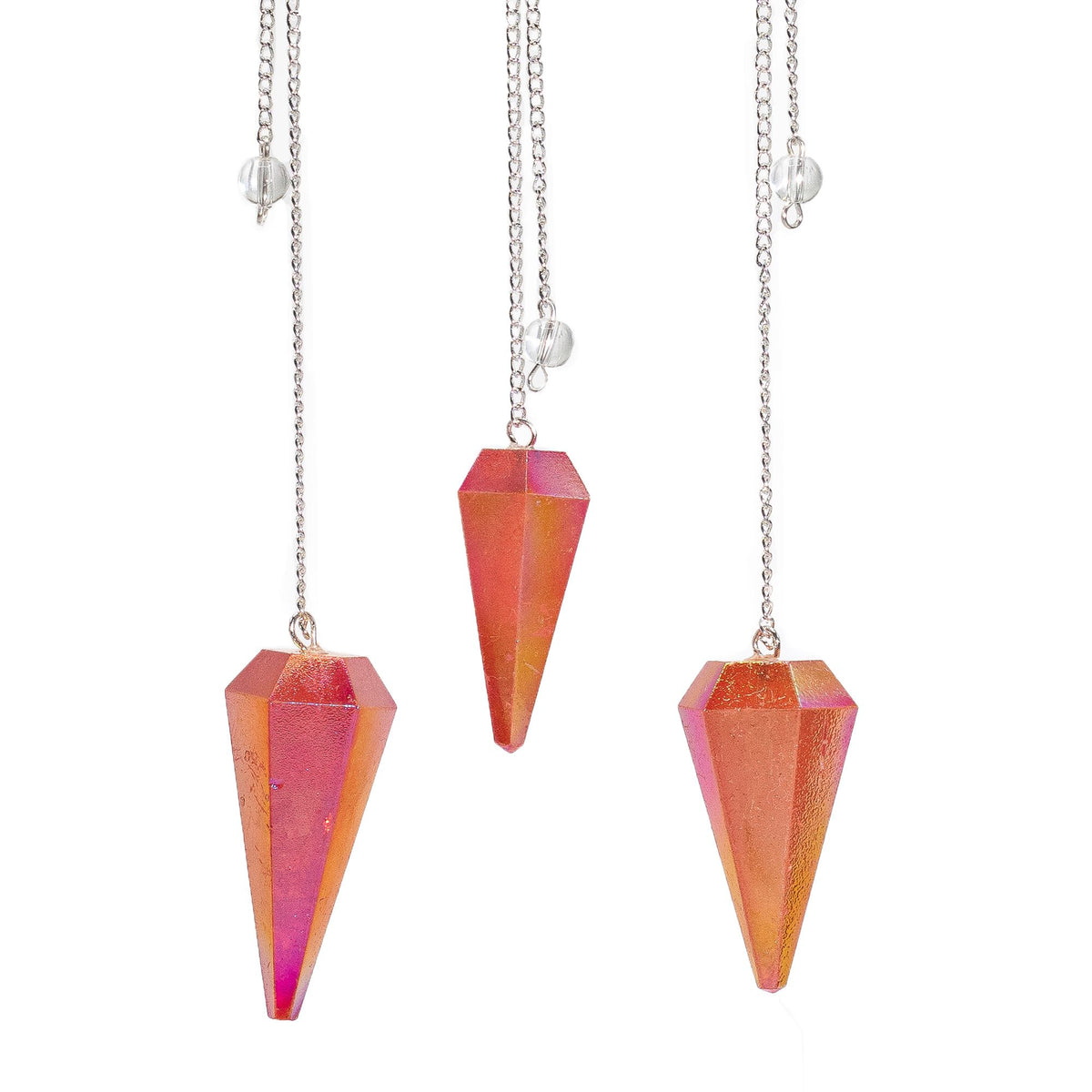 Six Sided Crystal Pendulum - Aurora Quartz, Peach - view 2