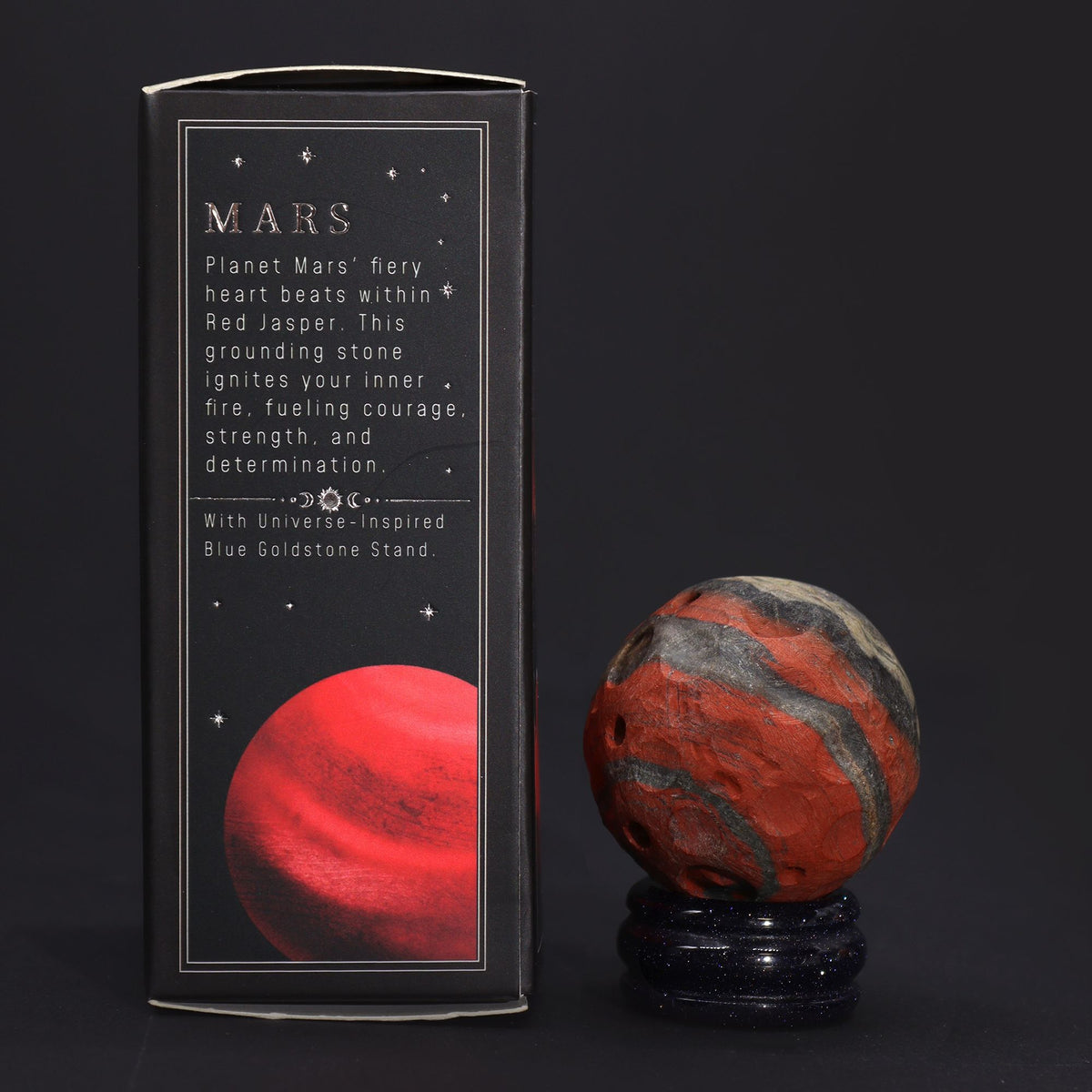 Red Jasper Planet on a Goldstone Stand (MARS)