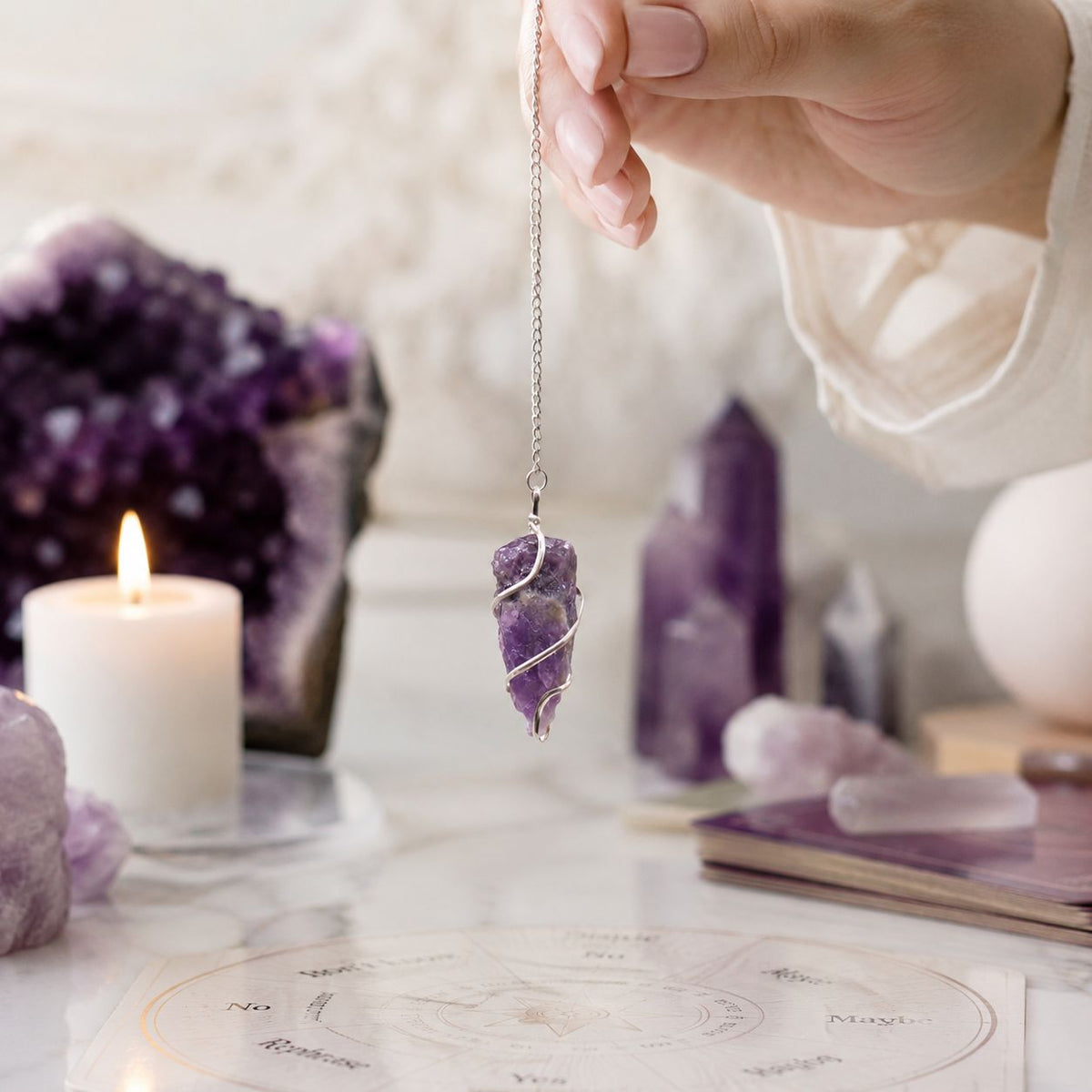 Raw Gemstone Pendulum - Amethyst - view 3