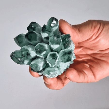 Crafted Quartz Cluster - Green Ghost Quartz - view 3