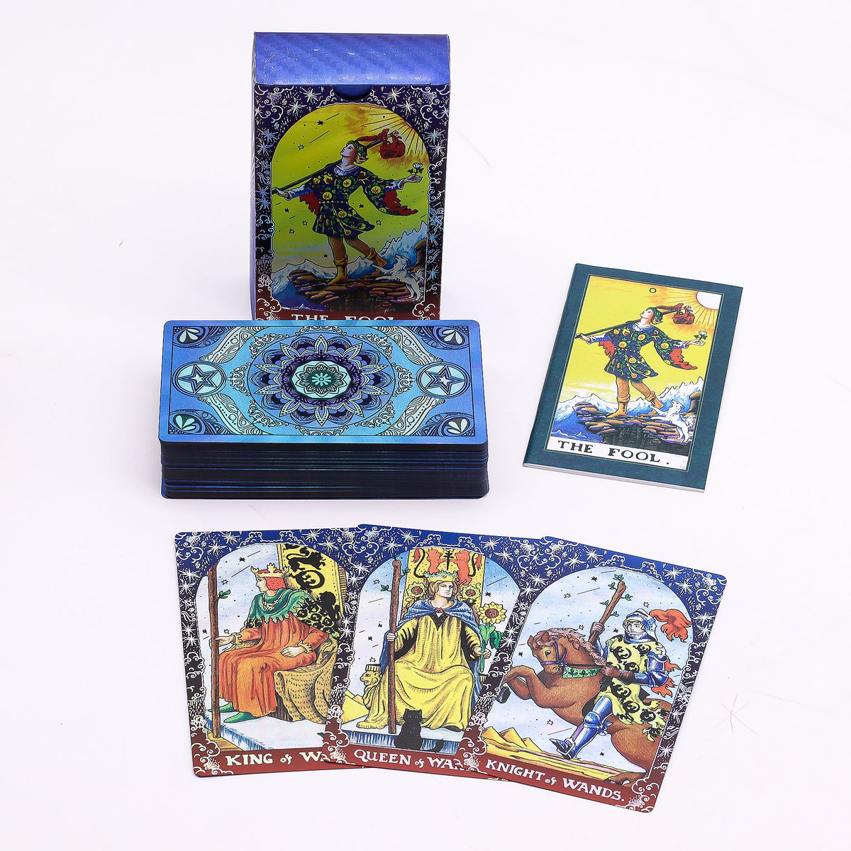 Blue Foil Tarot Card Set - Mandala - with booklet - view 2