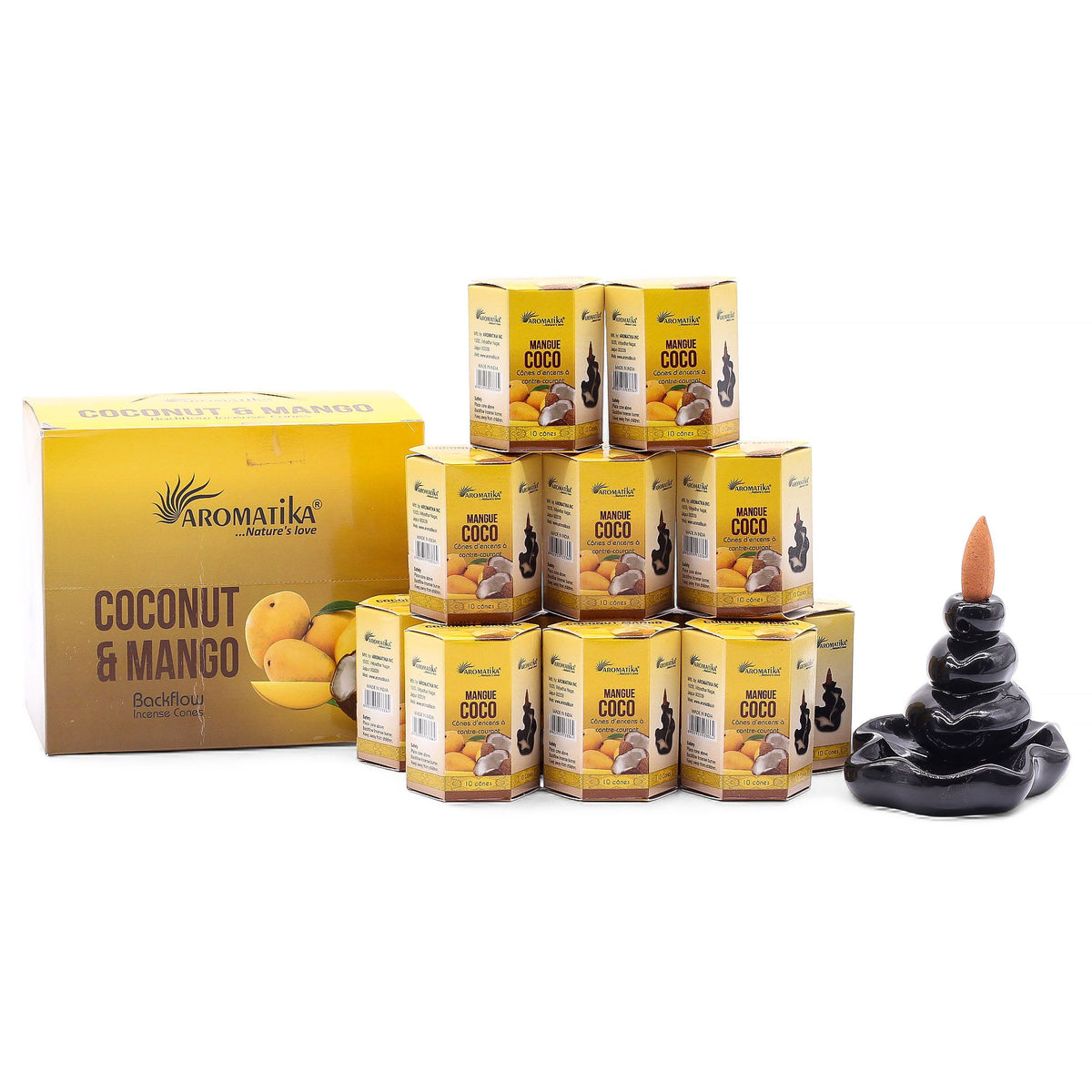 Pack of 10 Masala Backflow Incense - Coconut & Mango - view 7