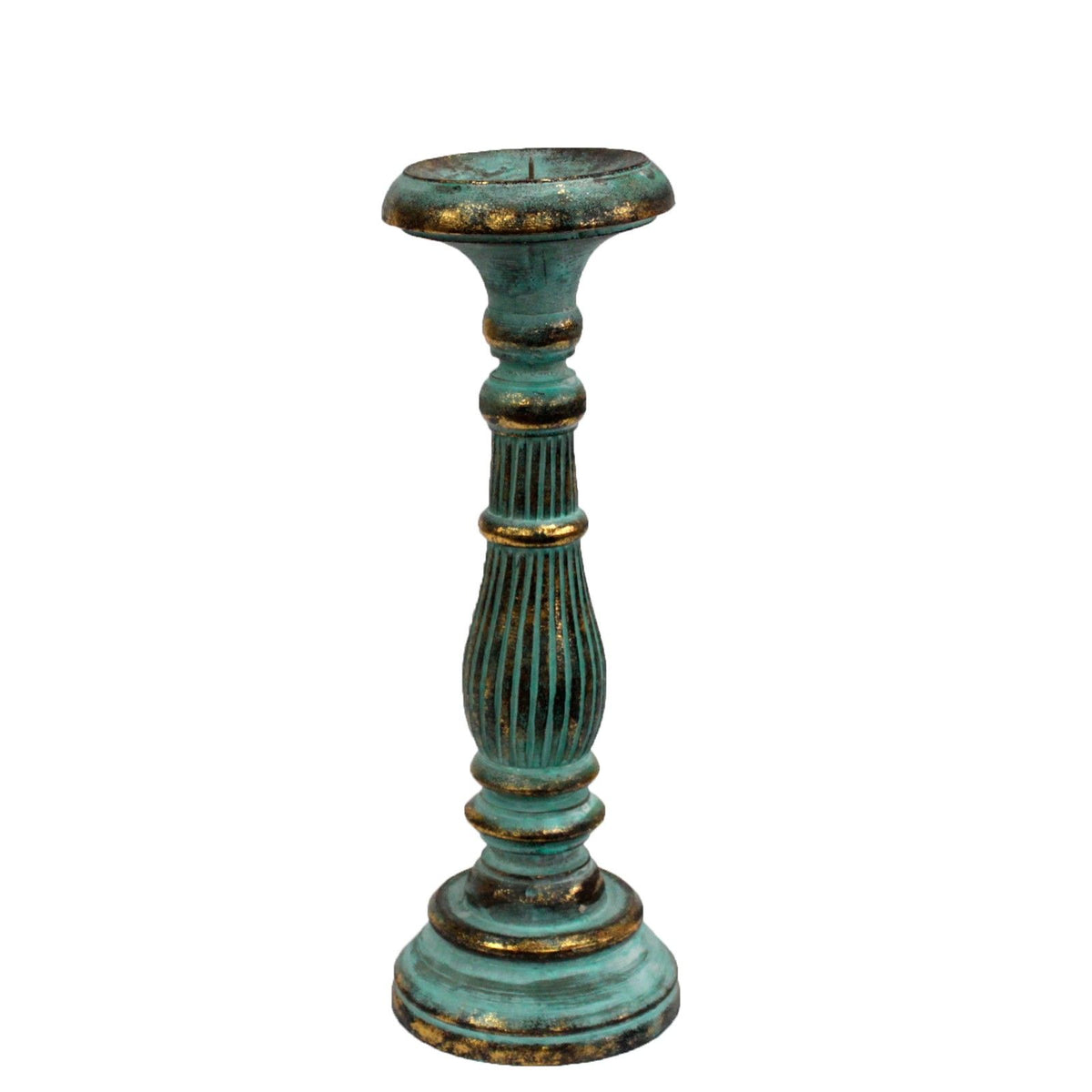 Medium Candle Stand - Turquoise Gold