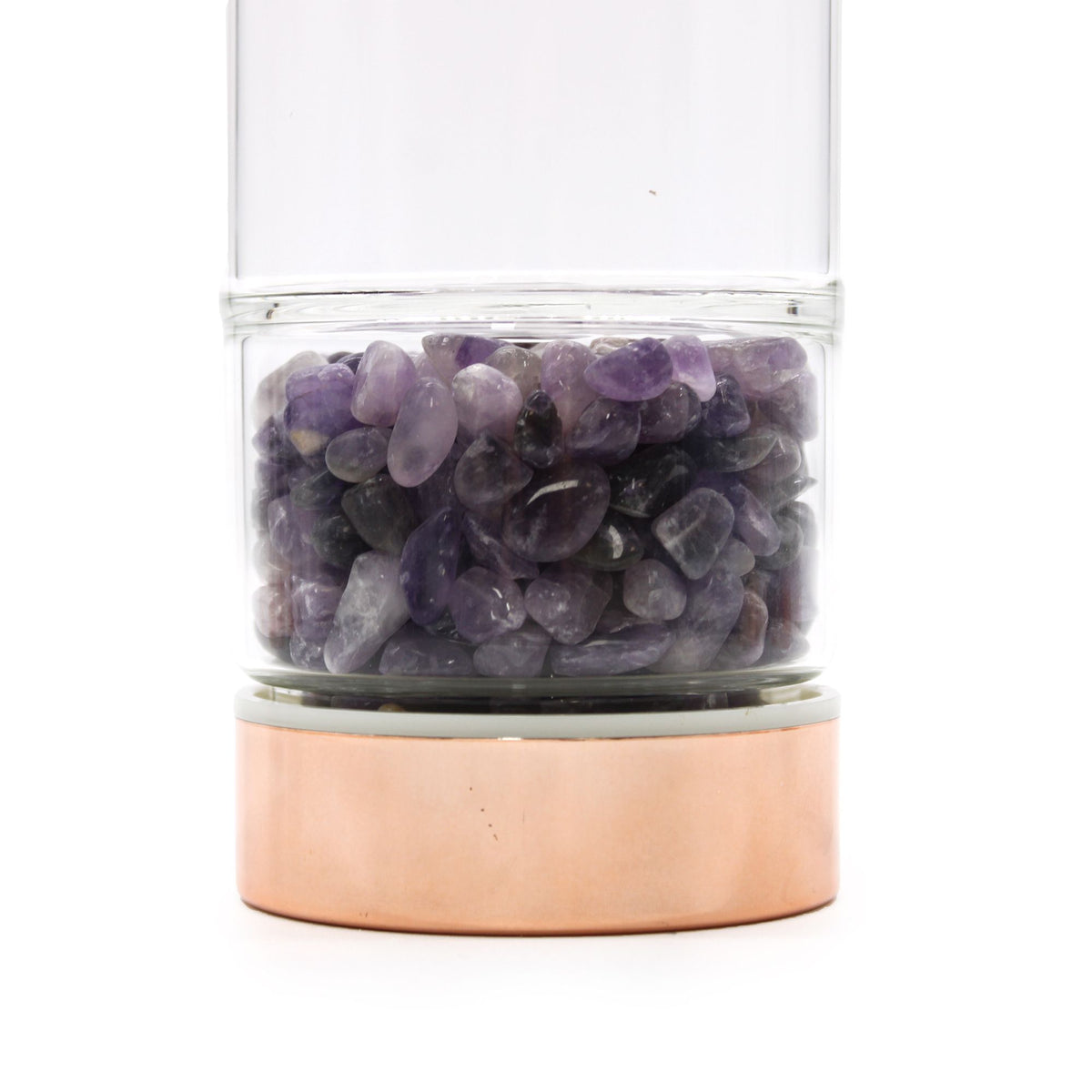Crystal Glass Tea Infuser Bottle - Rose Gold - Amethyst - view 2