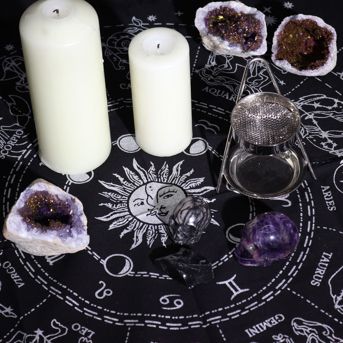Esoteric Fringed Altar Cloth - Horoscope - view 3
