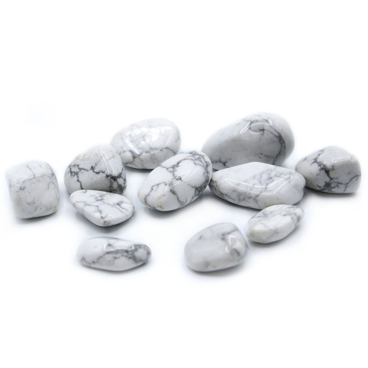 L Tumble Stones - Howlite, White (Pack of 24)