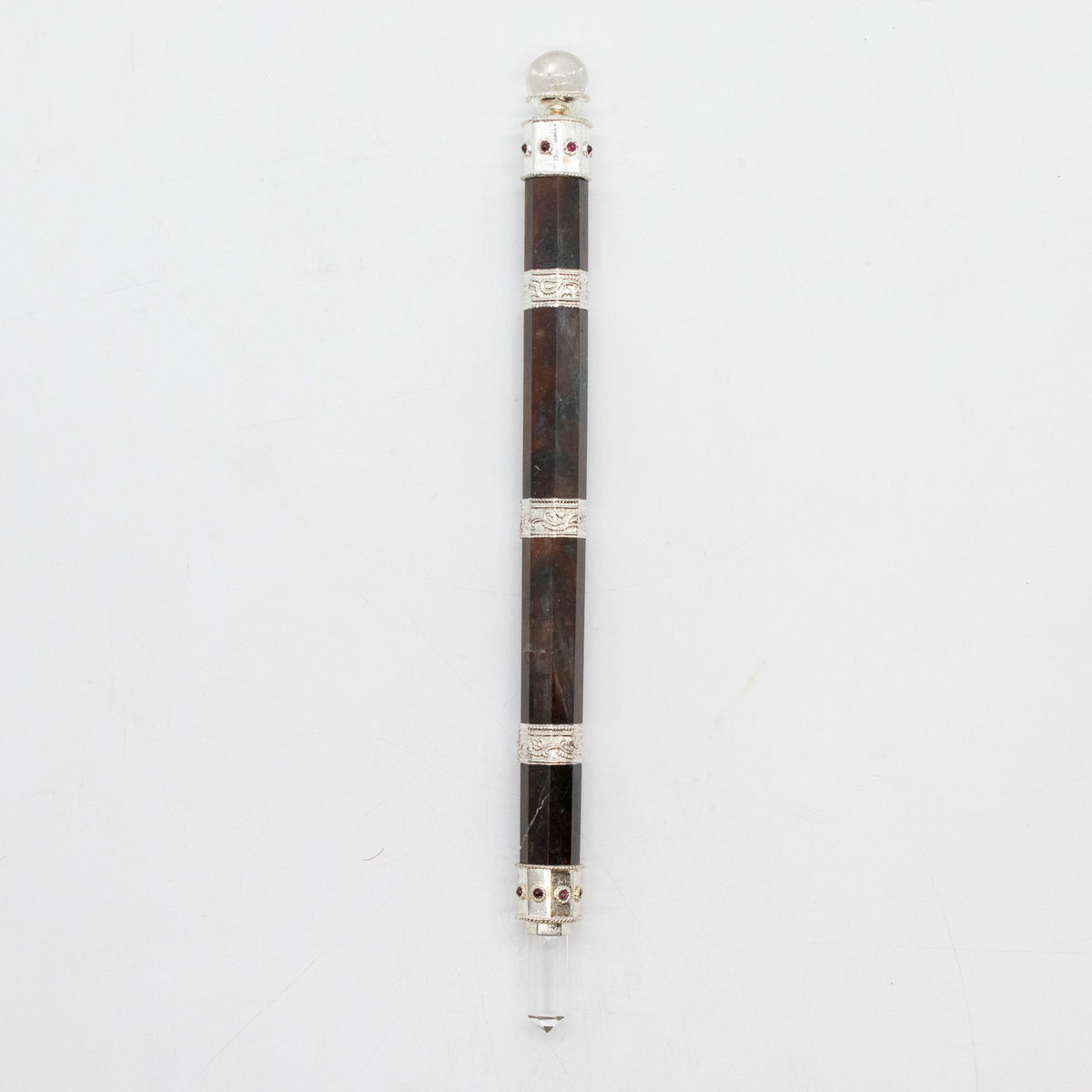 Bloodroot Sovereign Wand - Extra Long Fancy Jasper Magic - Crystal Ball top - 26cm - view 6