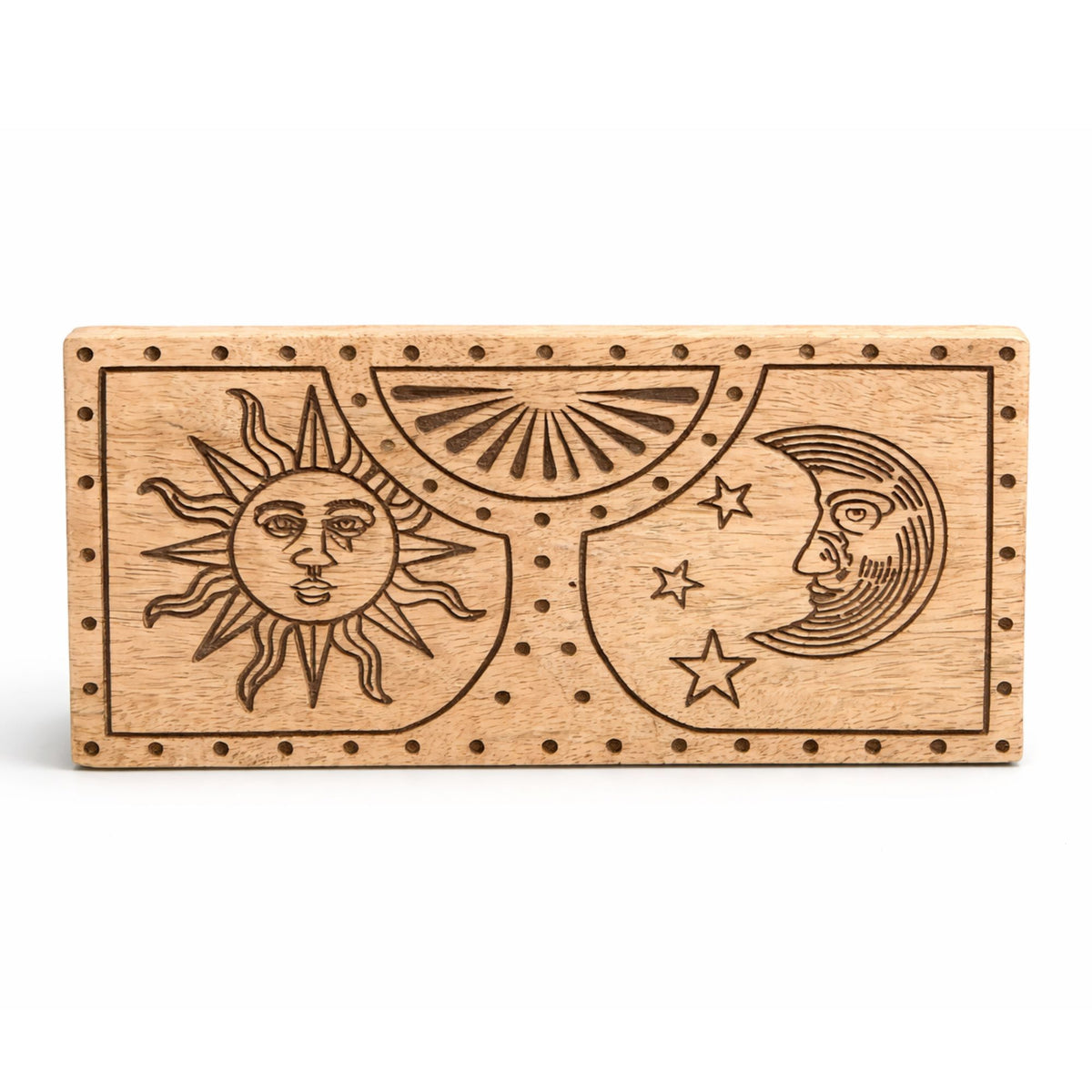 Sun - Moon Carved Crystal and Stone Box - view 2