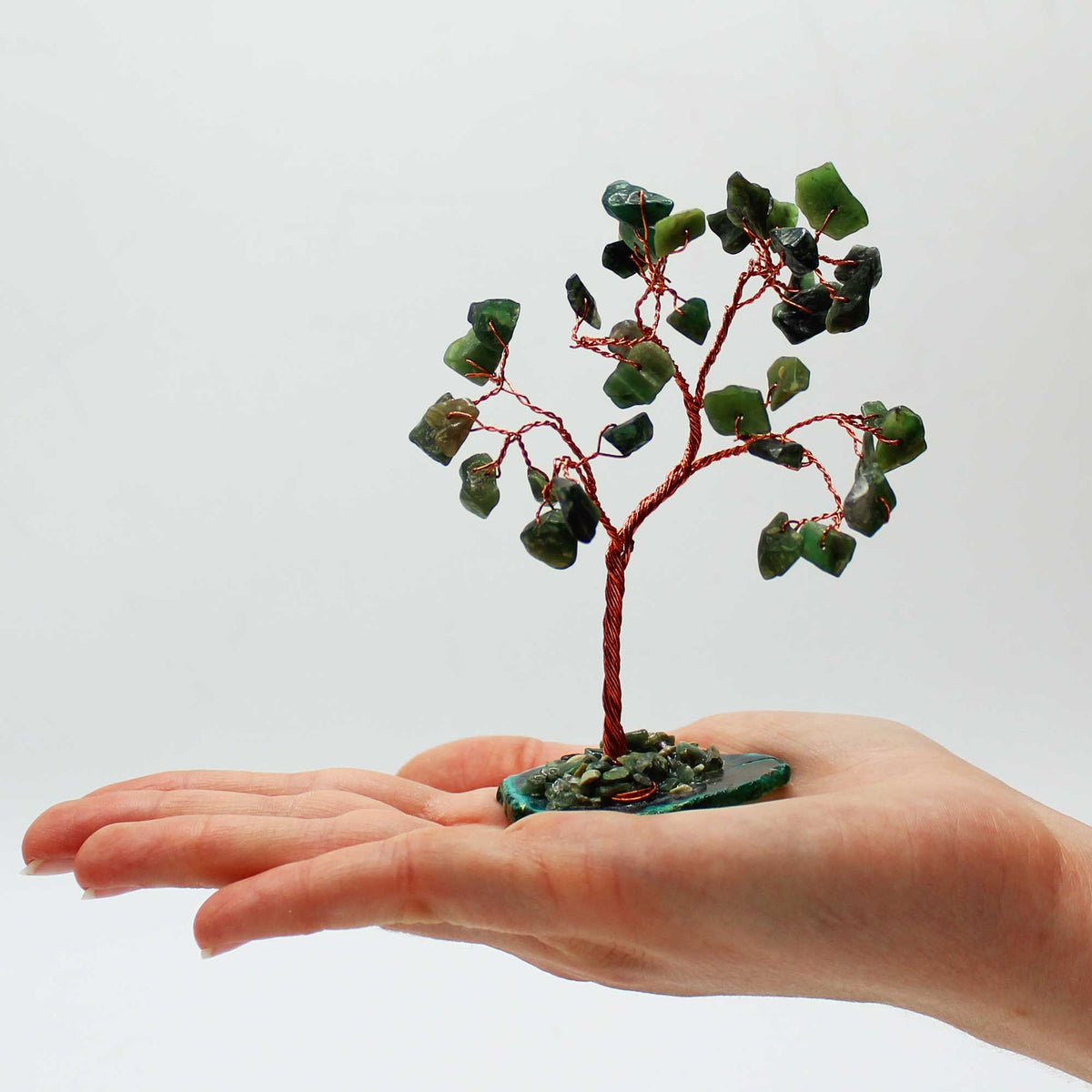 Gemstone Tree - Green Aventurine on Green Agate Base (35 stones) - view 4