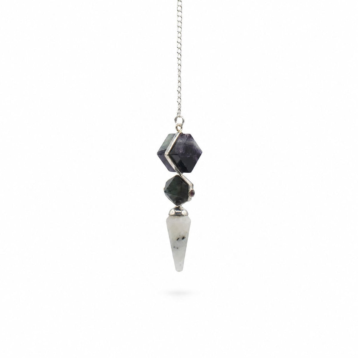 Psychic Gateway Edition - Three Piece Pendulum - Multi Fluorite - Labradorite - Rainbow Moonstone - view 2