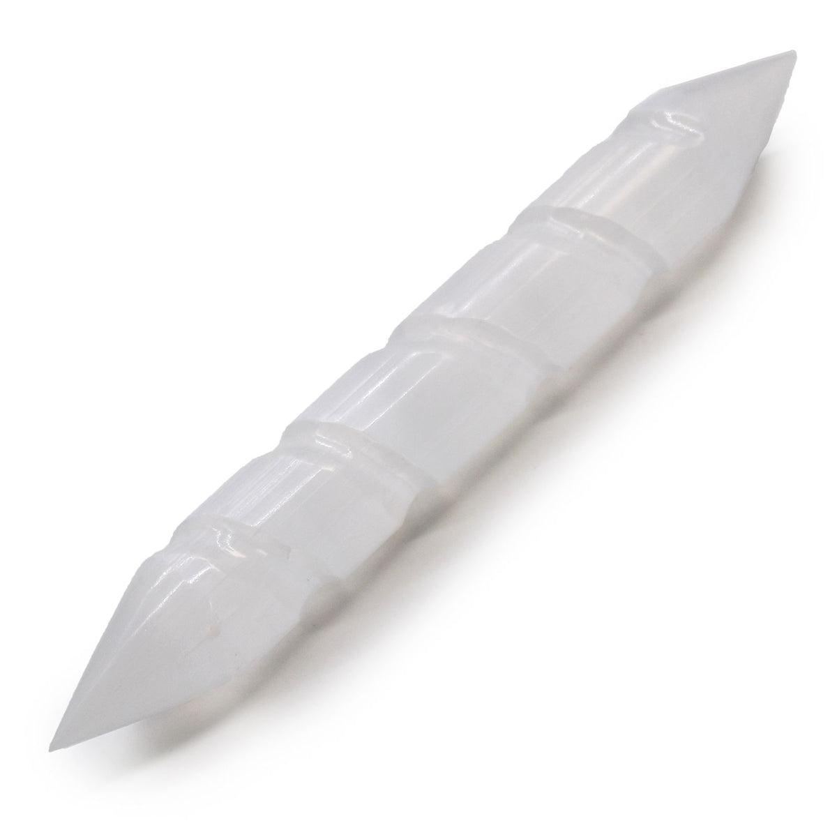 Selenite Spiral Wand - Pointed Ends