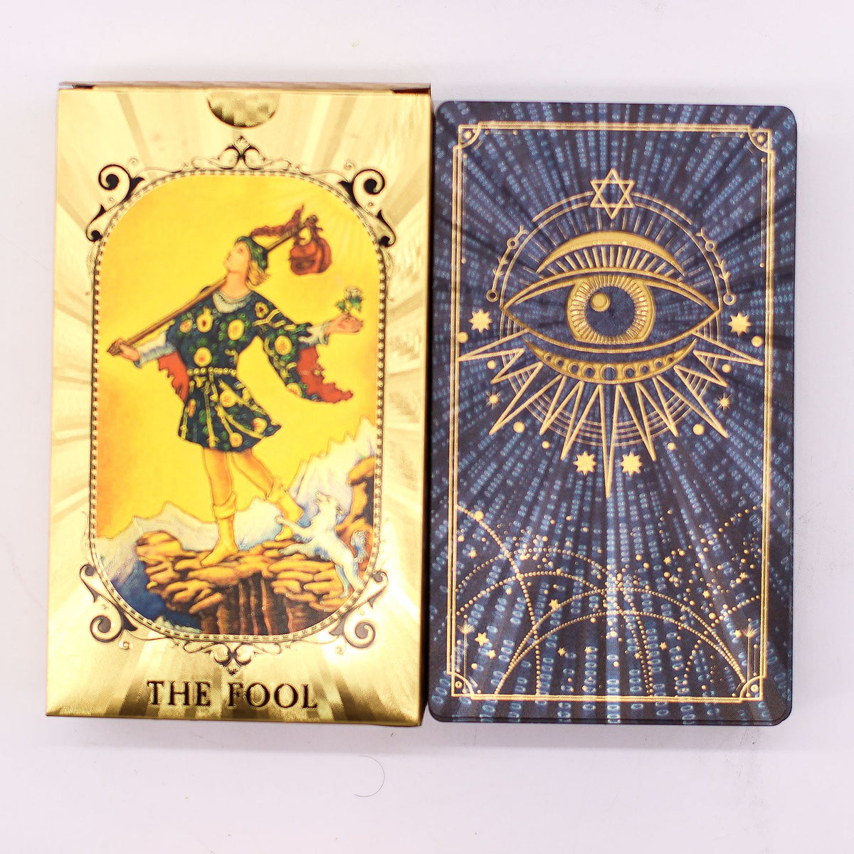 Blue & Gold Foil Tarot Card Set - All Seeing Eye - with booklet - view 3