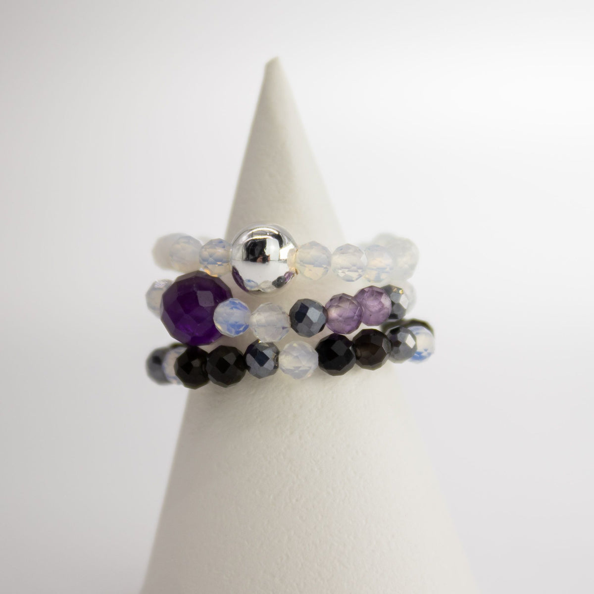 Nymph Spirit Gemstone Ring Set - Full Moon - view 6