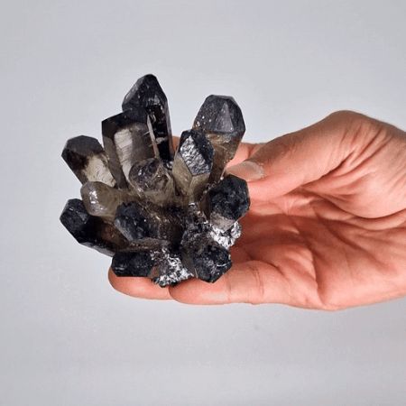 Crafted Quartz Cluster - Smoky Ghost Quartz - view 3