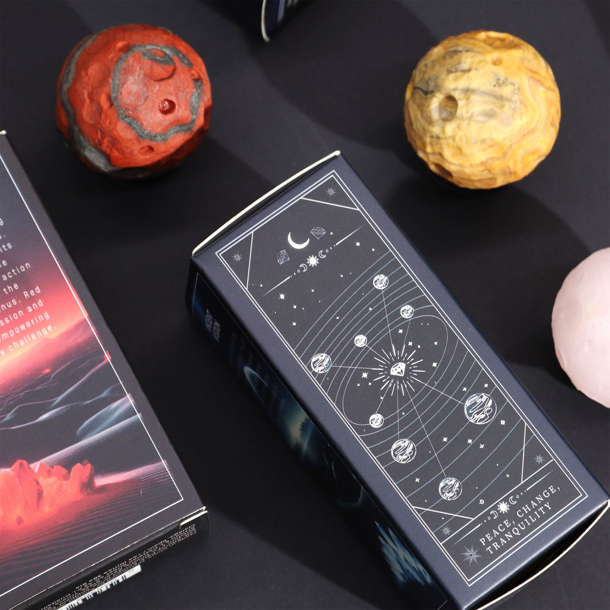 White Howlite Planet on a Goldstone Stand (MOON) - view 8