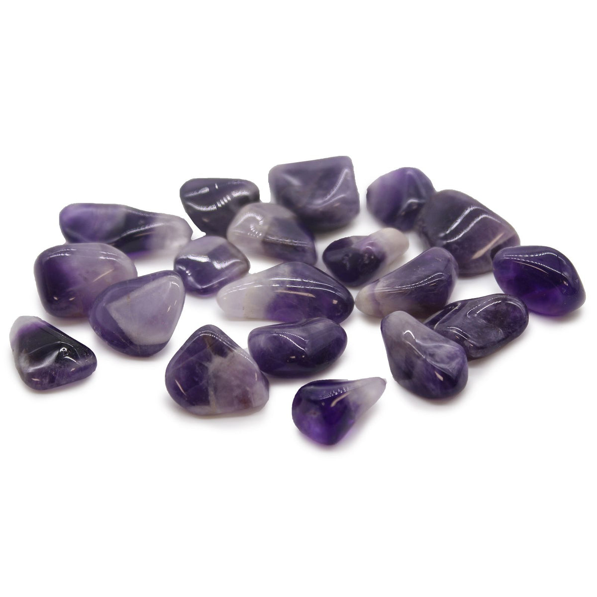 M Tumble Stone - Amethyst Banded (Grade A) (Pack of 24)