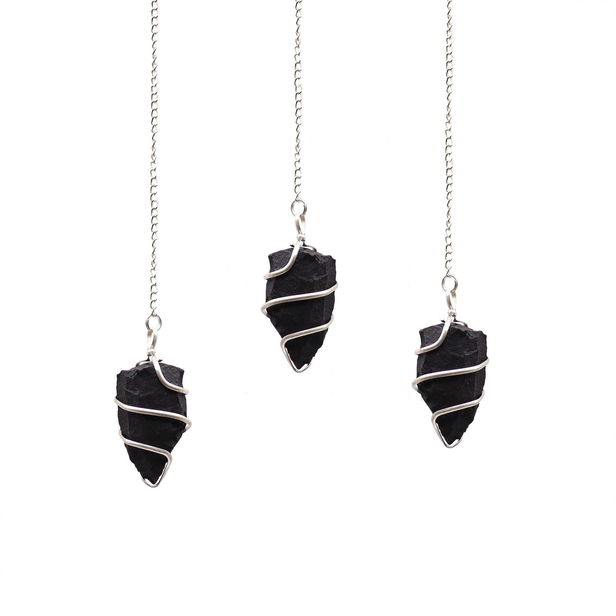 Raw Gemstone Pendulum - Black Agate - view 2
