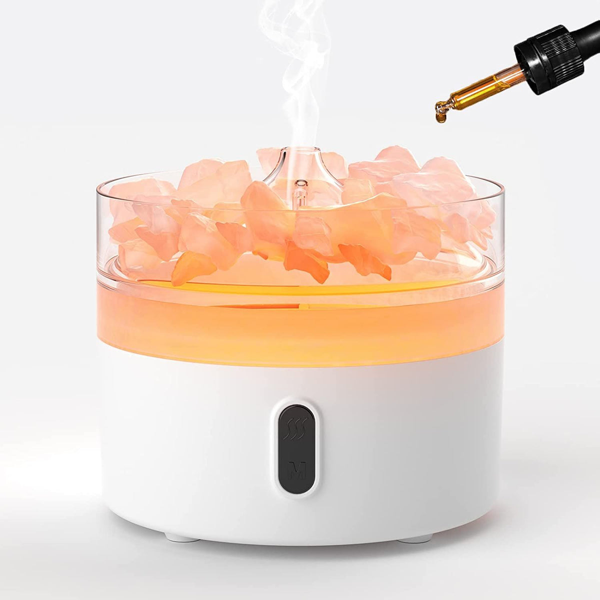 Himalayan salt aroma diffuser with a flickering flame effect night light - view 4