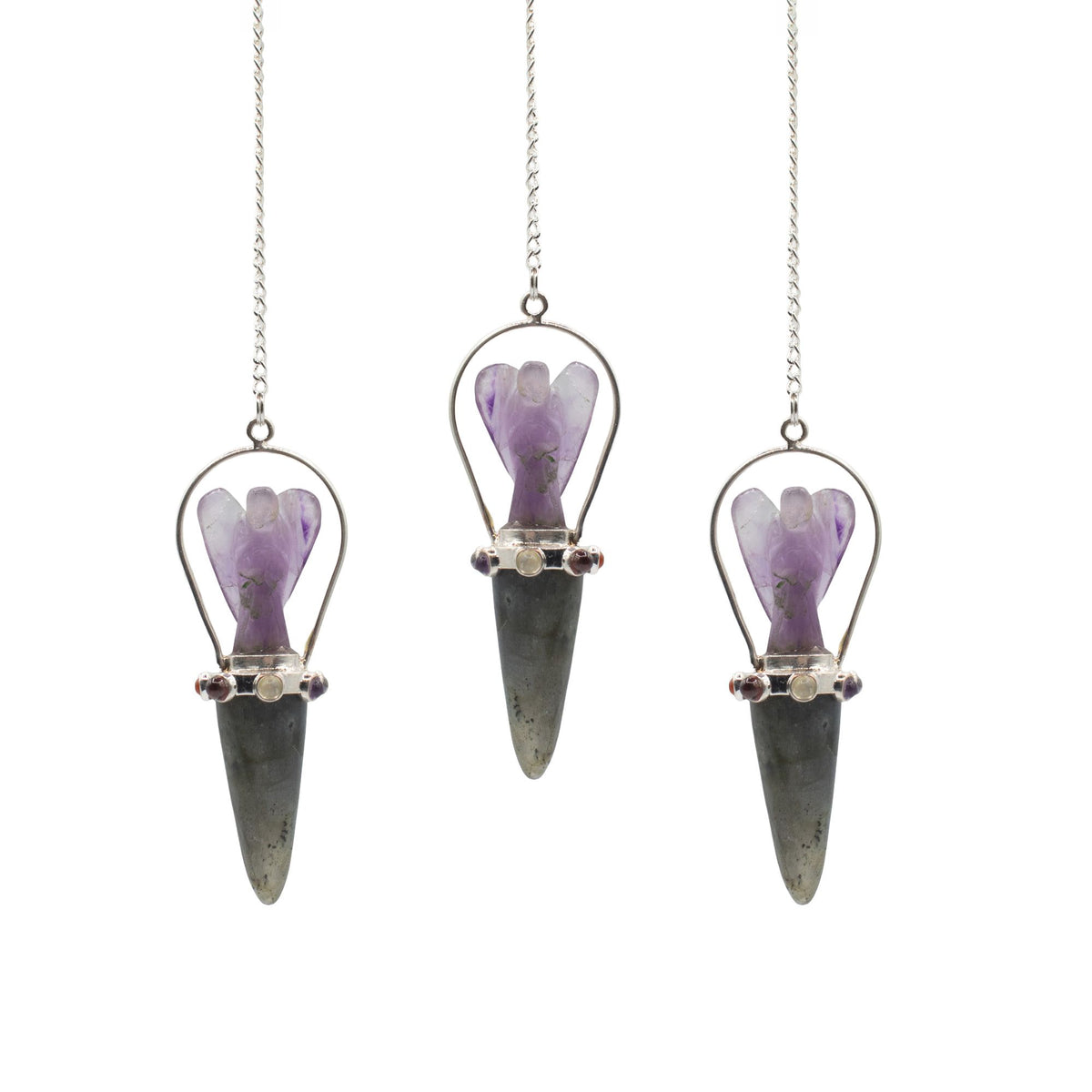 Veilwalker - Two Piece Angel Pendulum - Chakra Band - Labradorite & Amethyst - view 3