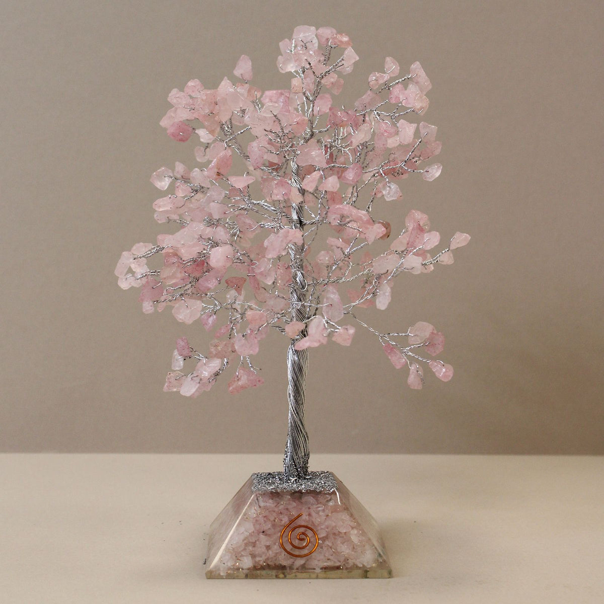 Gemstone Tree with Orgonite Base - 320 Stone - Rose Quartz