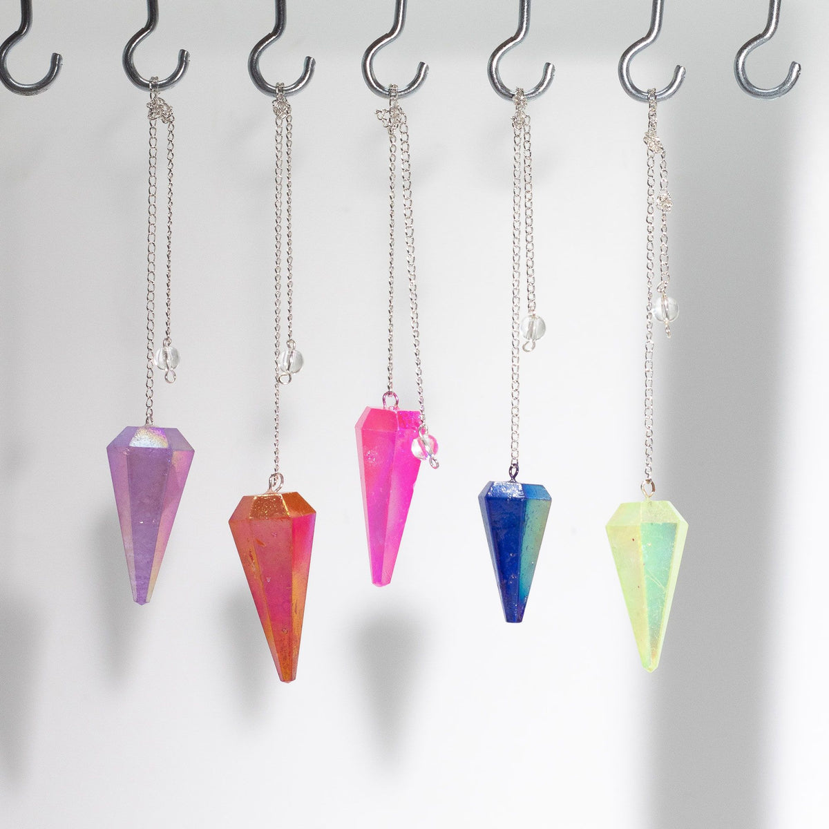 Six Sided Crystal Pendulum - Aurora Quartz, Pink - view 3