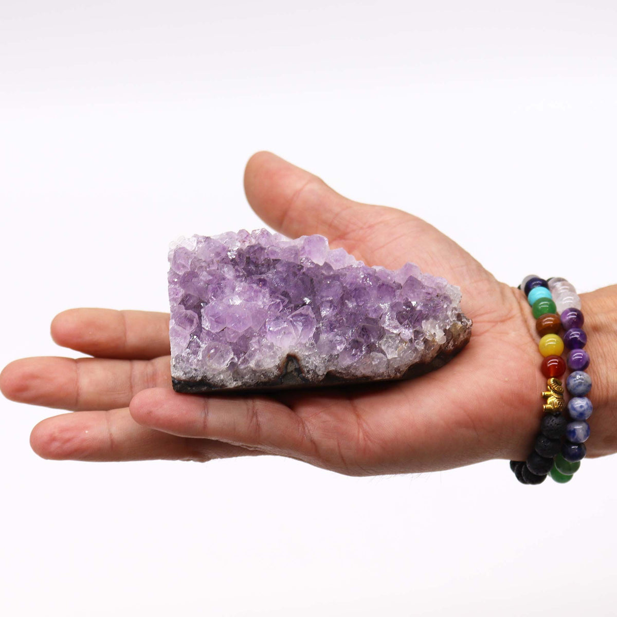 Medium Natural High Grade Amethyst Standing Cluster (approx 350-450gms 7.5-10cm) - view 3