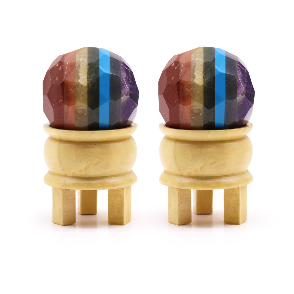 Gemstone Faceted Healing Ball & Stand - Seven Chakra - view 2