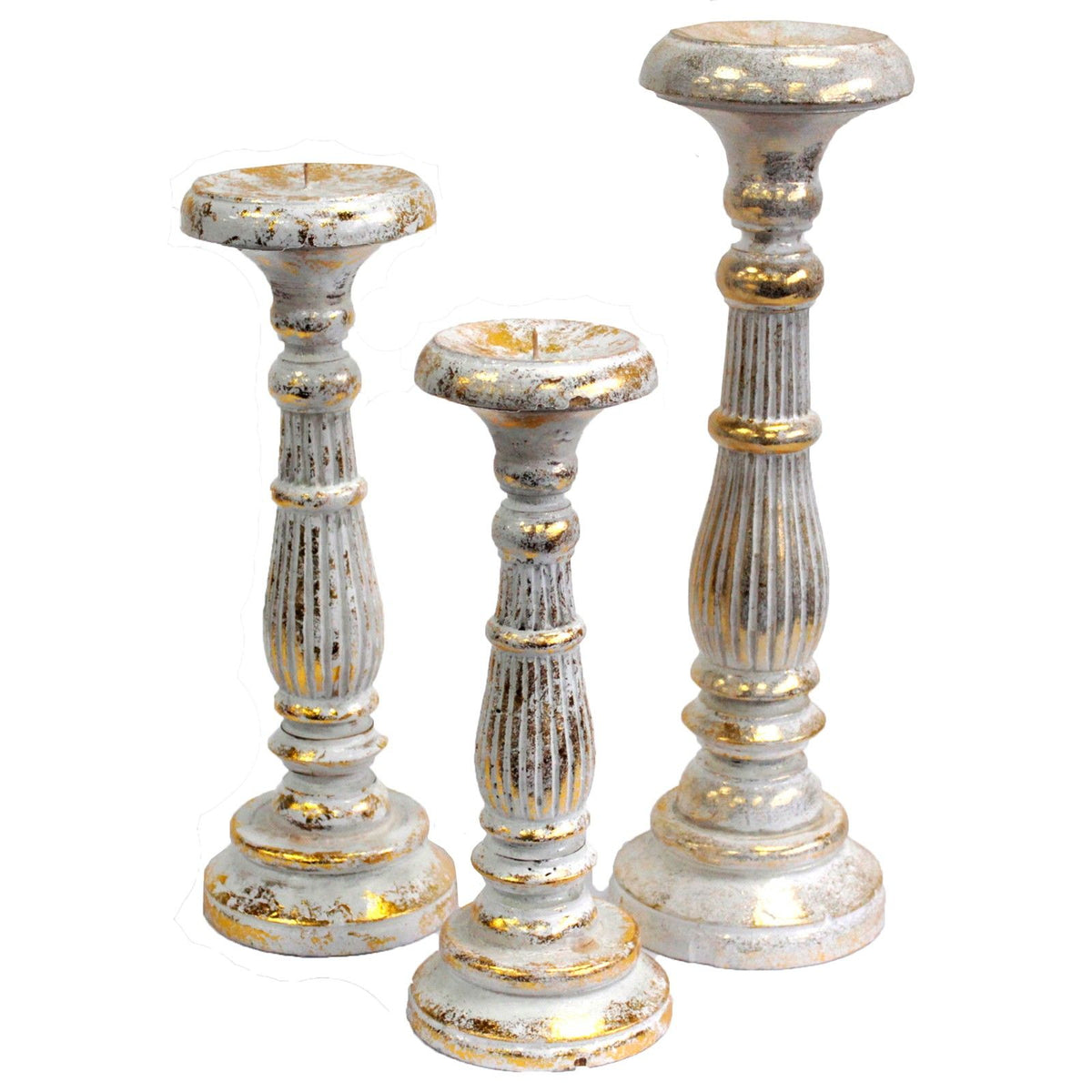Medium Candle Stand - White Gold - view 2