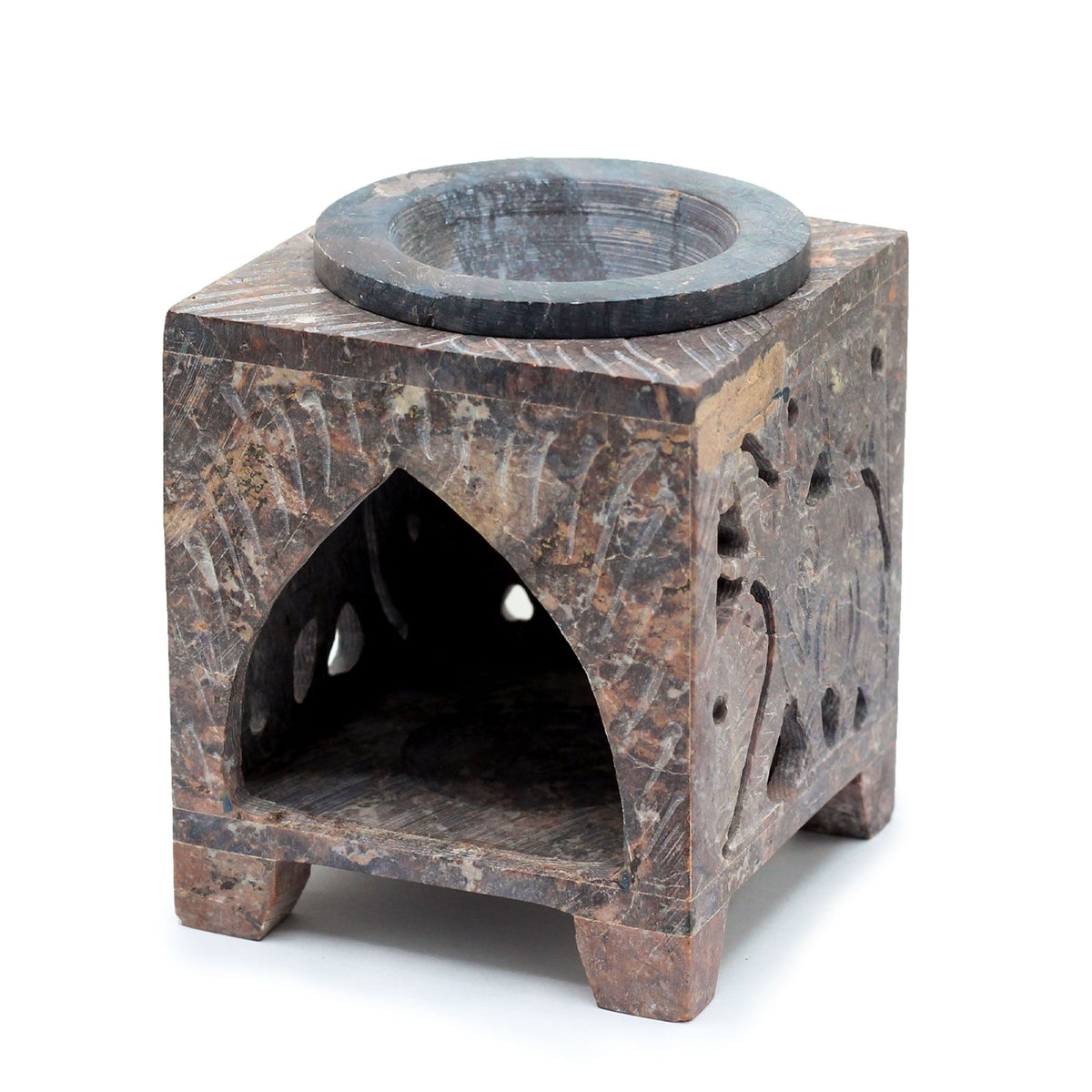 Square Soapstone Oil Burner - Elephant - view 2
