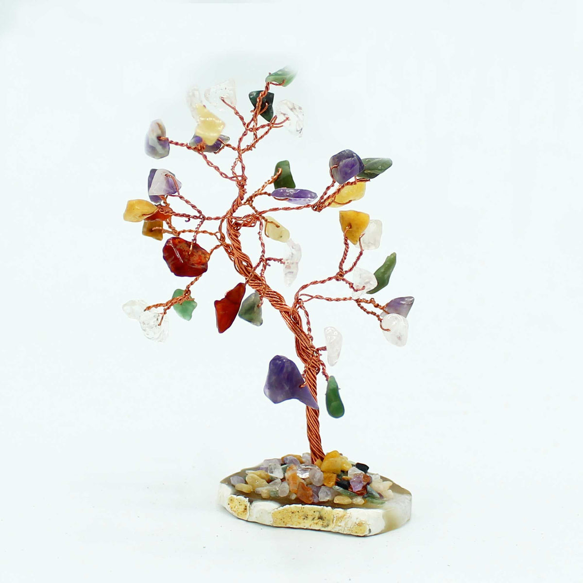 Gemstone Tree - Multi Stones on Natural Agate Base (35 stones) - view 2