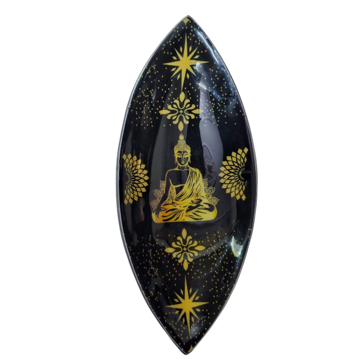 Enamel Incense Bowl - Aluminium - Gold & Black Buddha