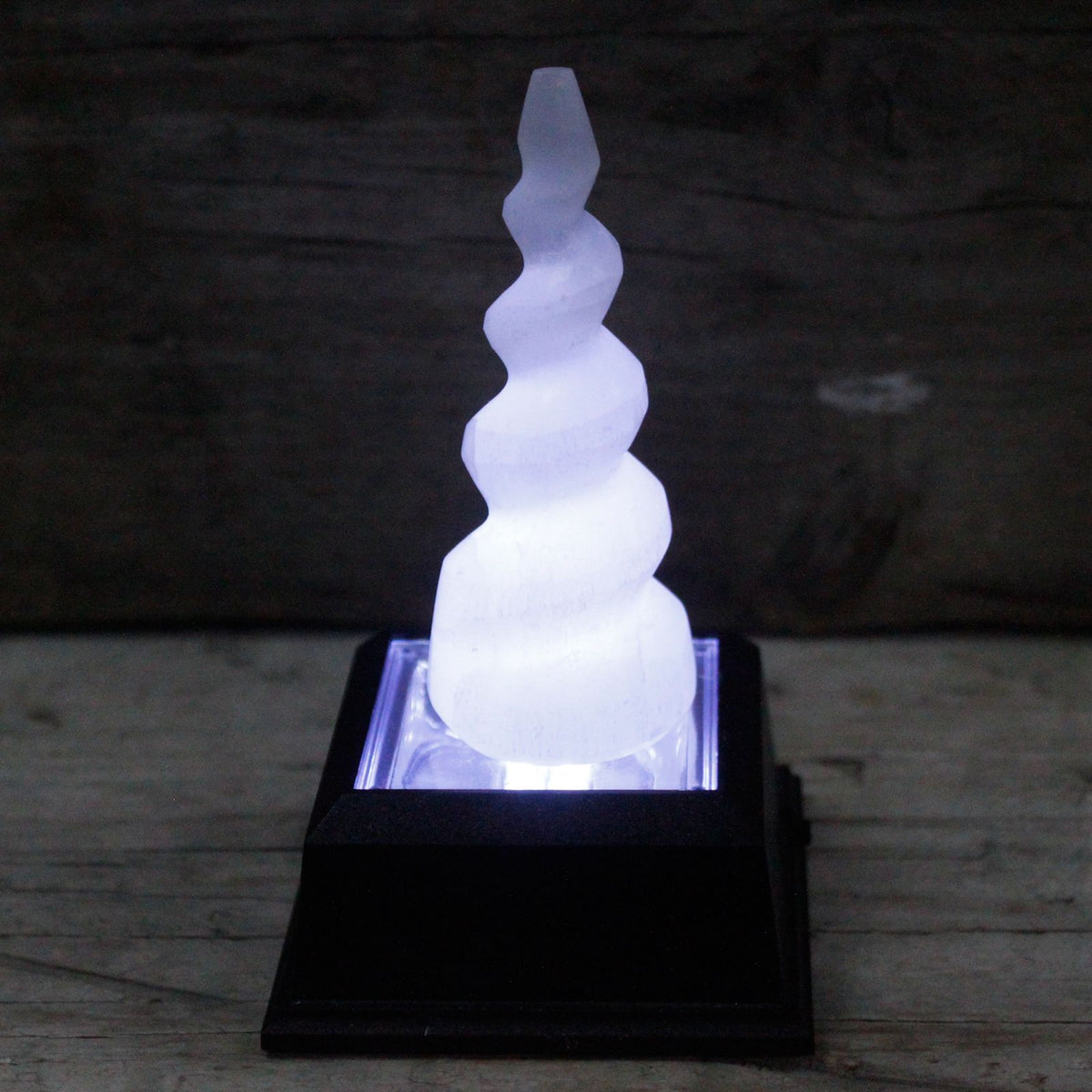 Selenite Spiral Unicorn Horn Tower - Small - view 3
