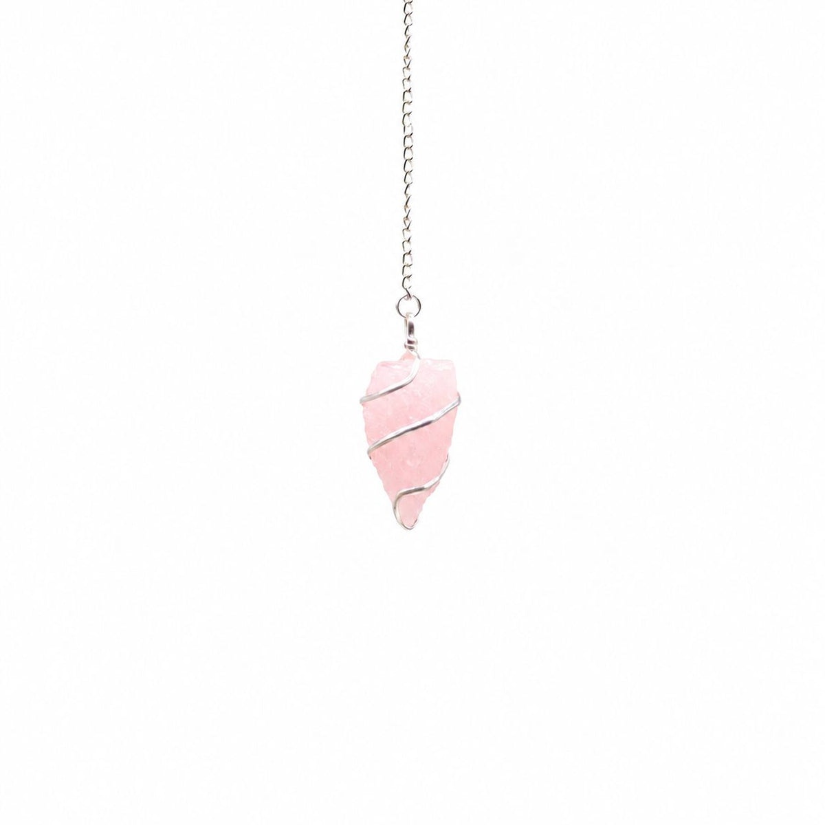 Raw Gemstone Pendulum - Rose Quartz - view 3