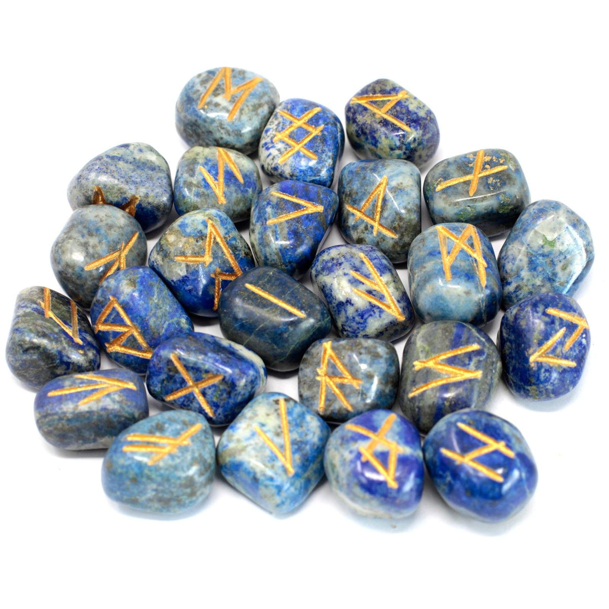 Runes Stone Set in Pouch - Lapis - view 2