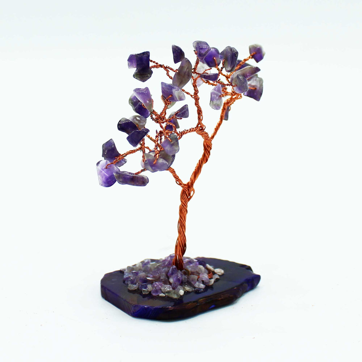 Gemstone Tree - Amethyst on Natural Agate Base (35 stones) - view 3