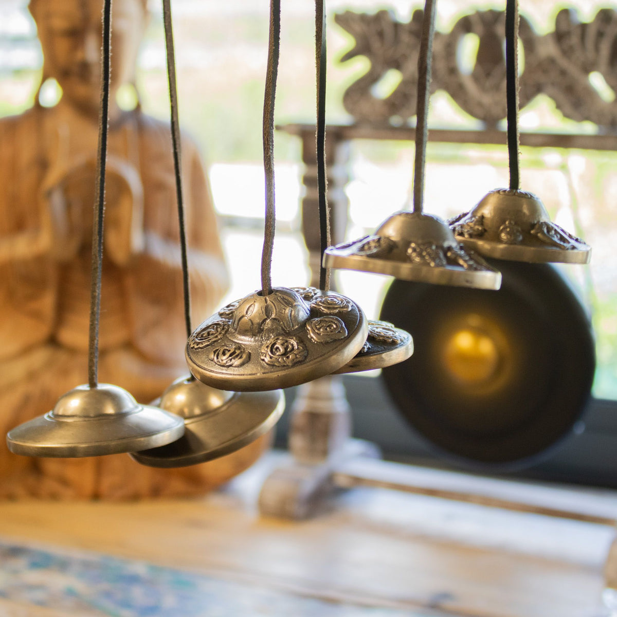 Tibetan Tingsha Bells - Premium Brass, Seven Chakra (255g) - view 3