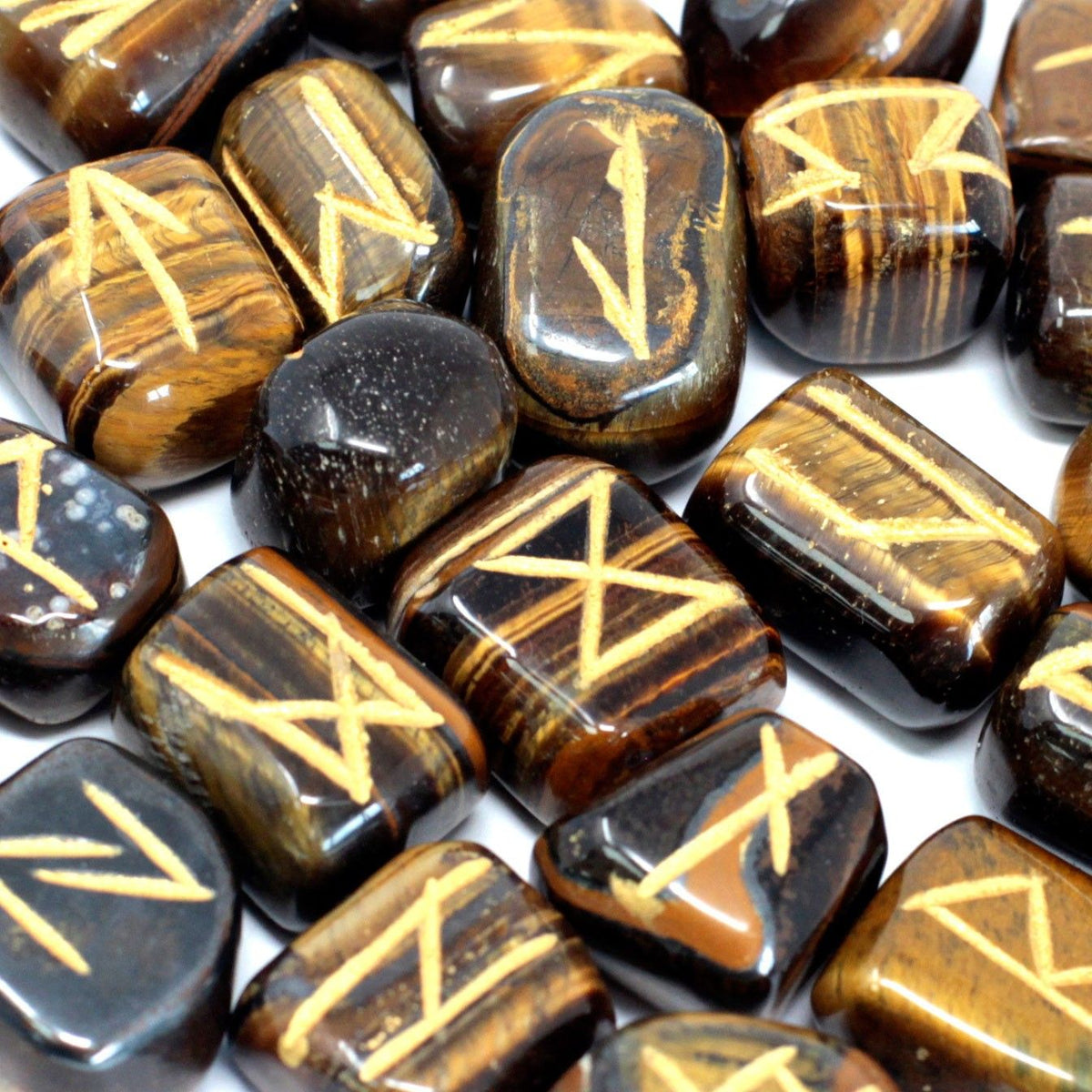 Runes Stone Set in Pouch - Tiger Eye - view 3