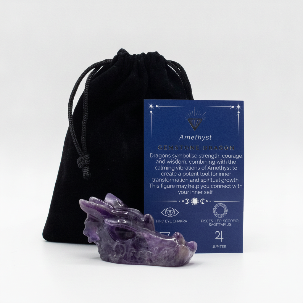 Gemstone Large Dragon Head - Amethyst