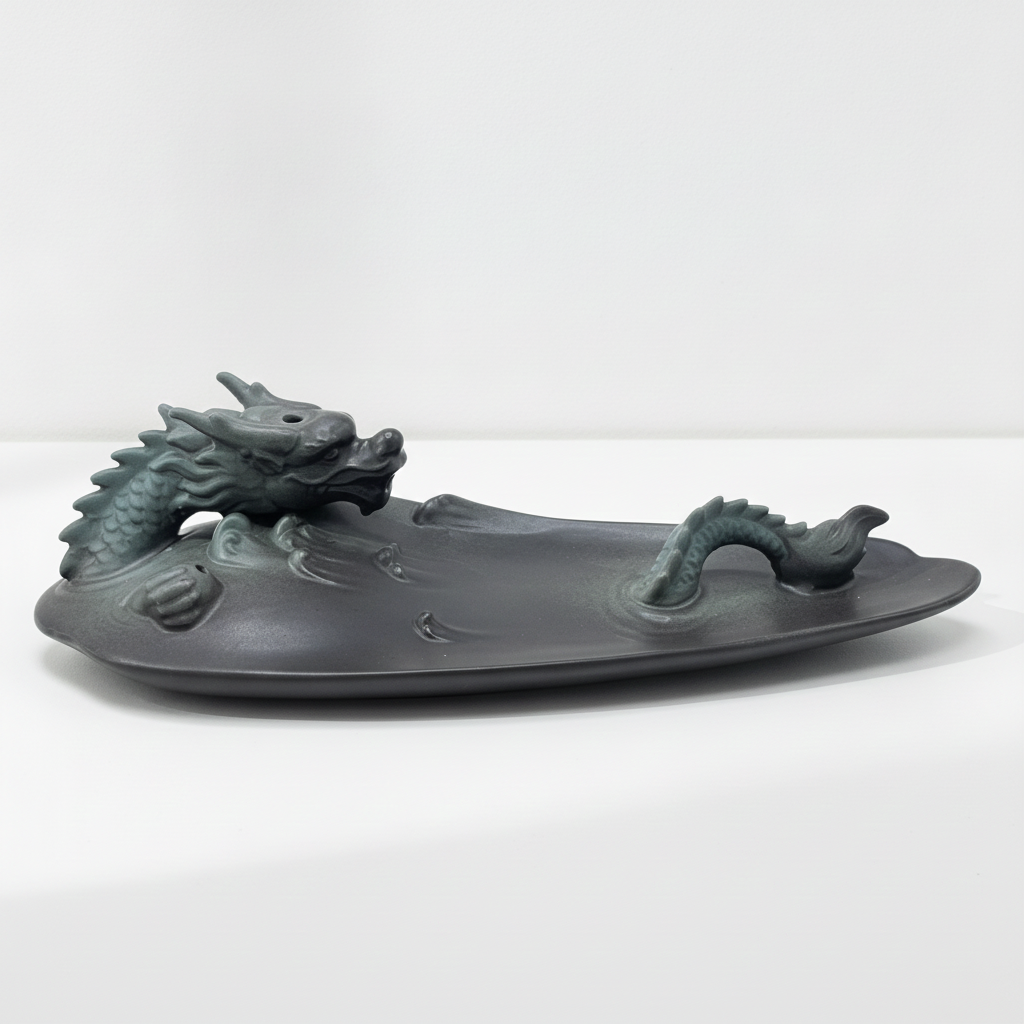 Backflow Incense Burner - Dragon in Pool with Surprising Details - view 2