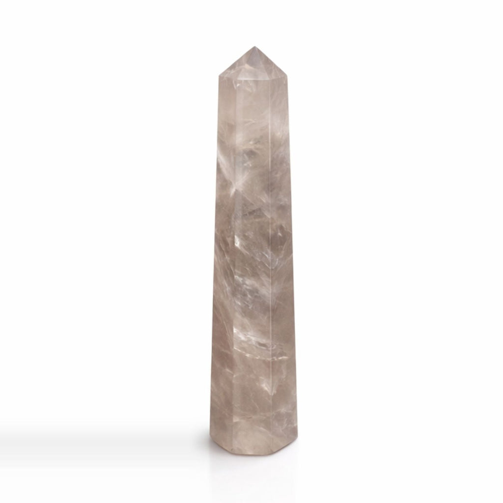 Gemstone Six Face Obelisk Point - Smoky Quartz, pictured on its own