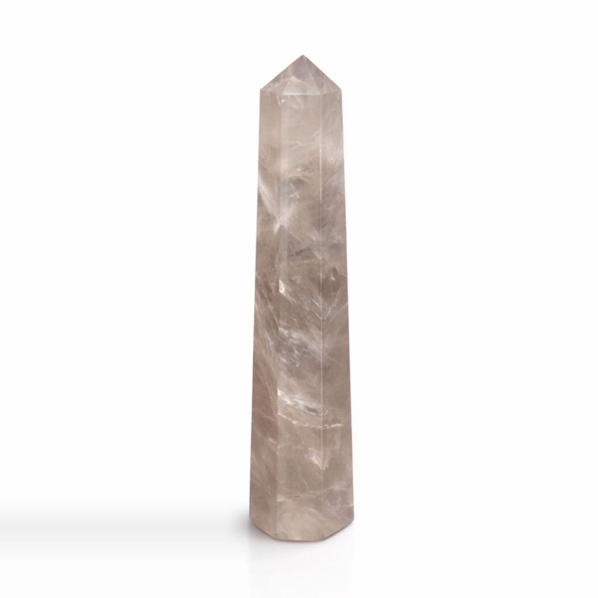 Gemstone Six Face Obelisk Point - Smoky Quartz, pictured on its own